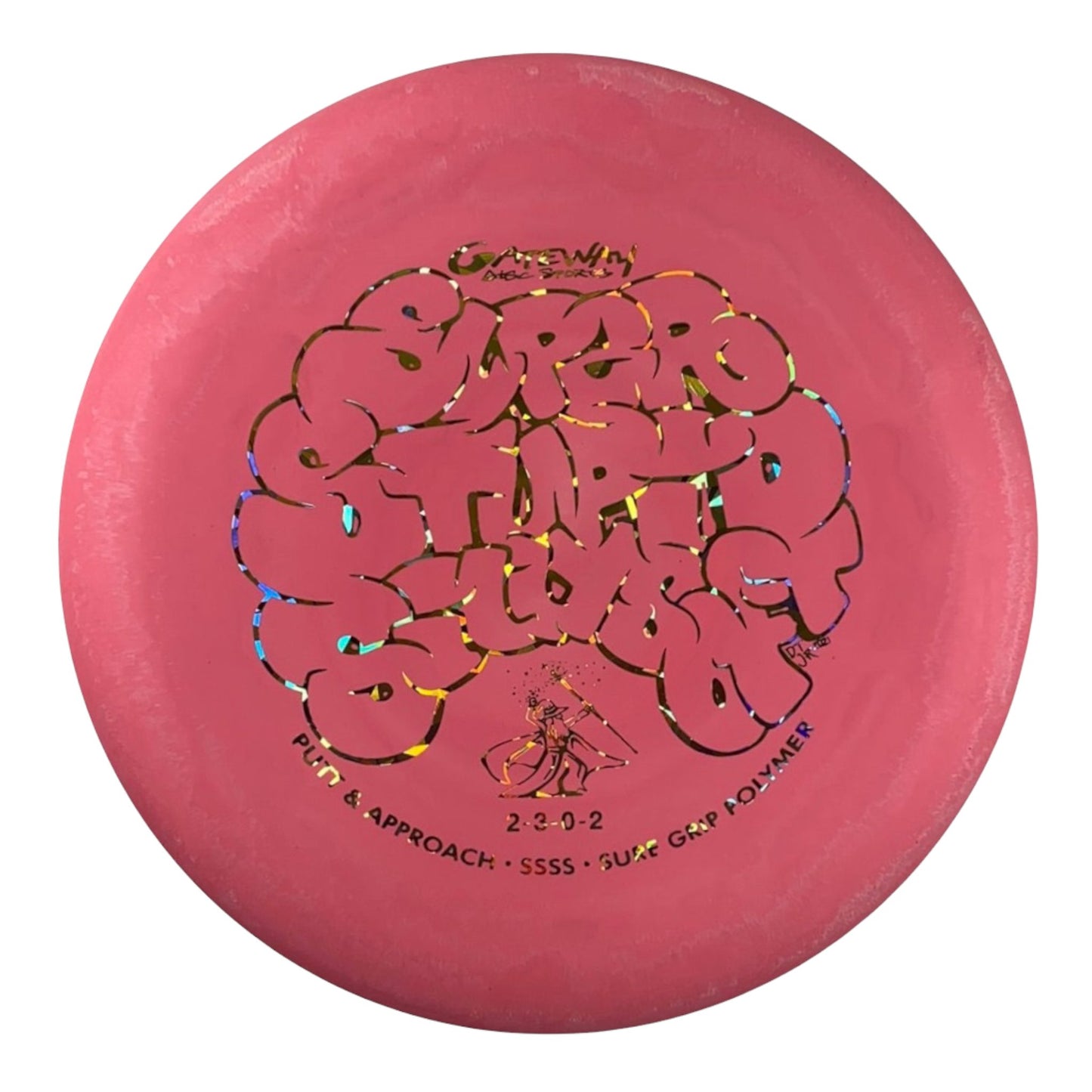 Gateway Disc Sports Wizard | Super Stupid Silly Soft (SSSS) | Pink/Gold 175g Disc Golf