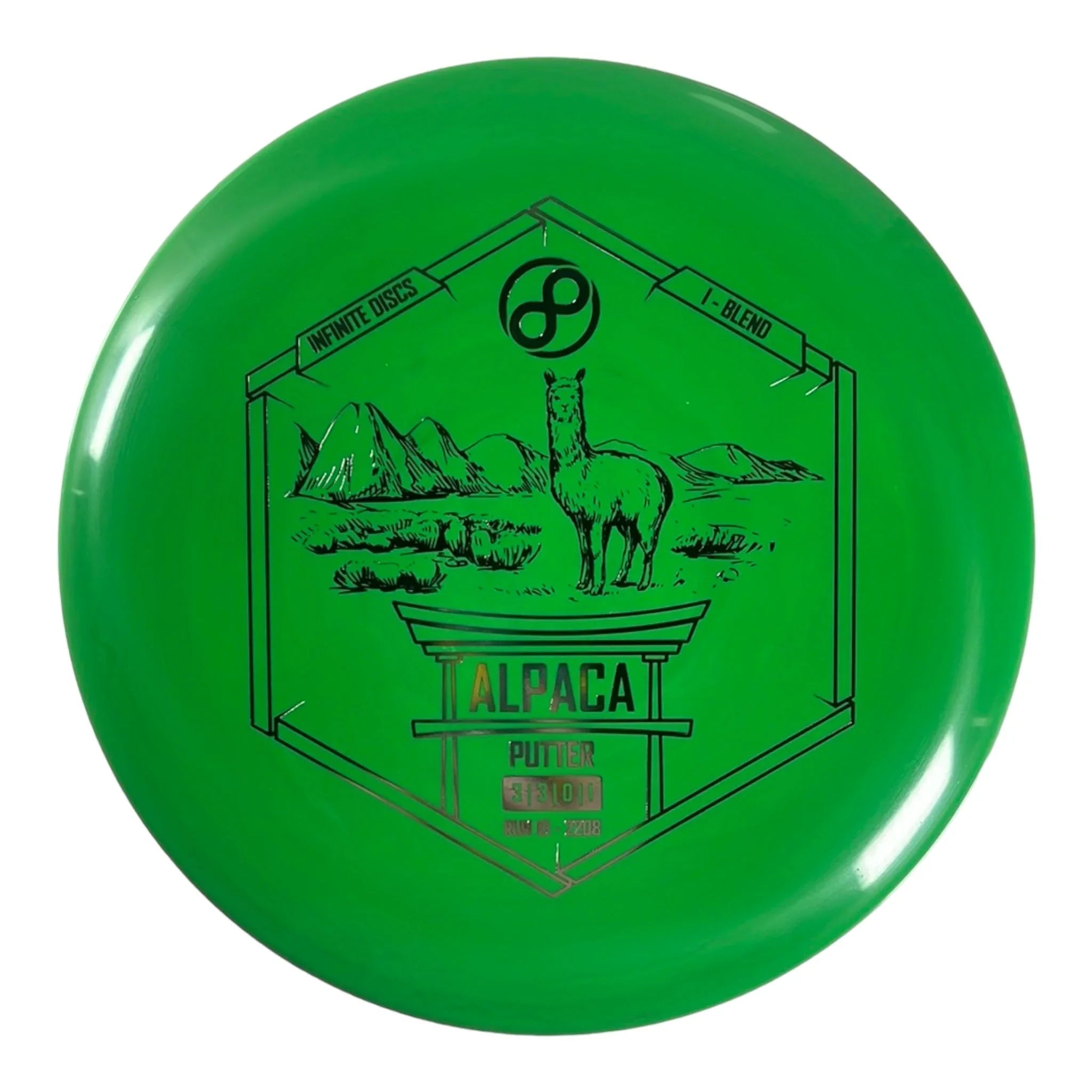 Infinite Discs Alpaca | I - Blend | Green/Silver 171 - 172g Disc Golf