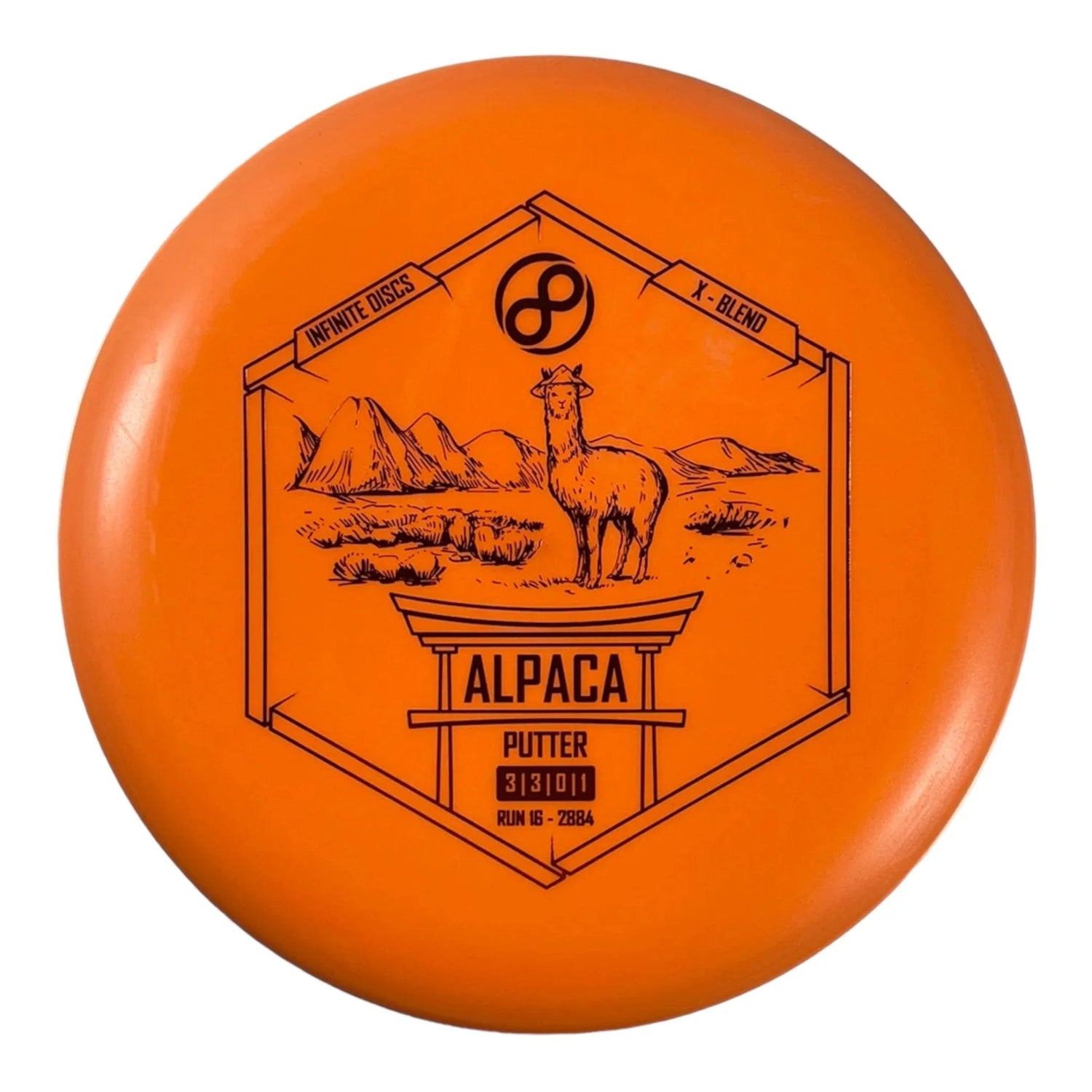 Infinite Discs Alpaca | X - Blend | Orange/Bronze 175g Disc Golf
