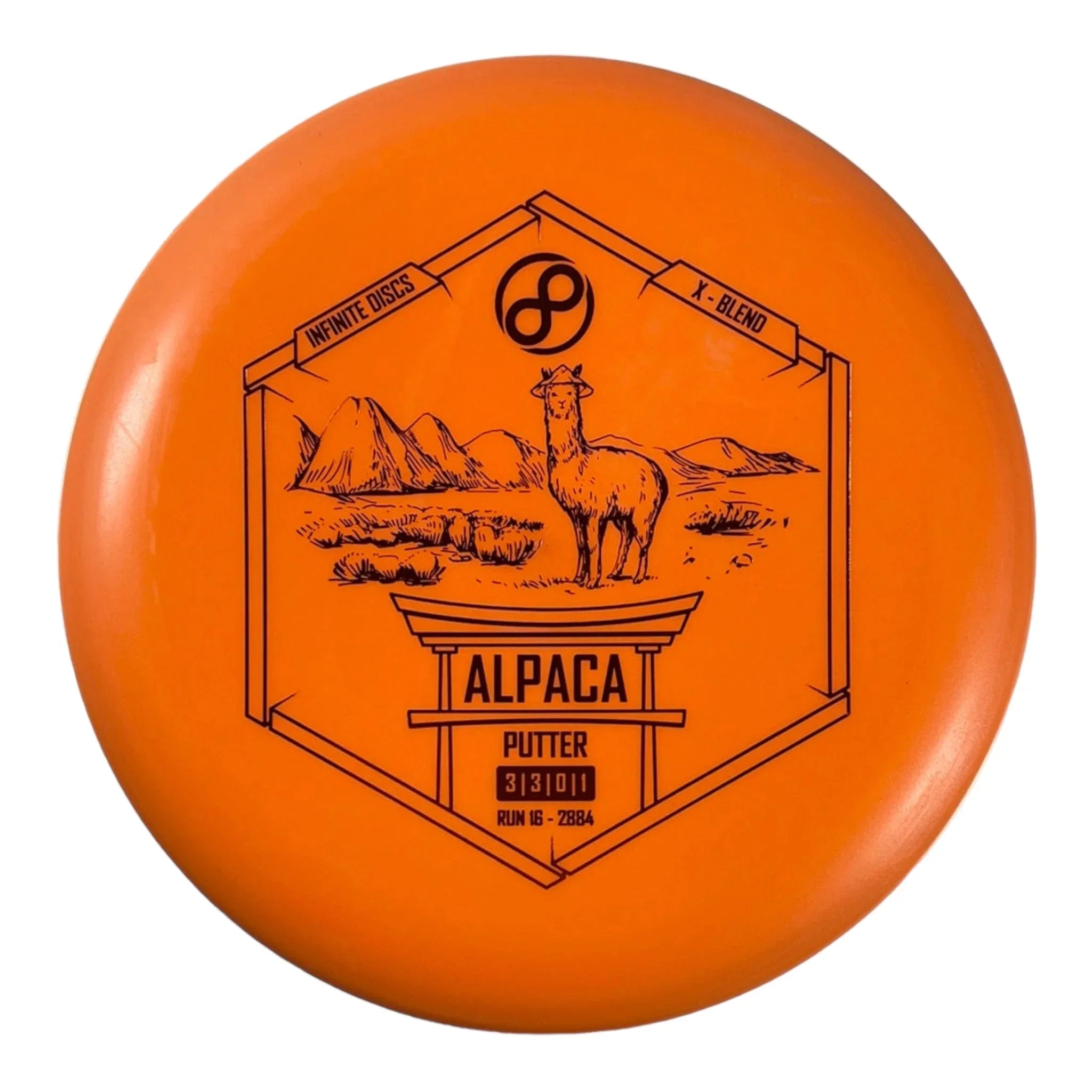 Infinite Discs Alpaca | X - Blend | Orange/Bronze 175g Disc Golf