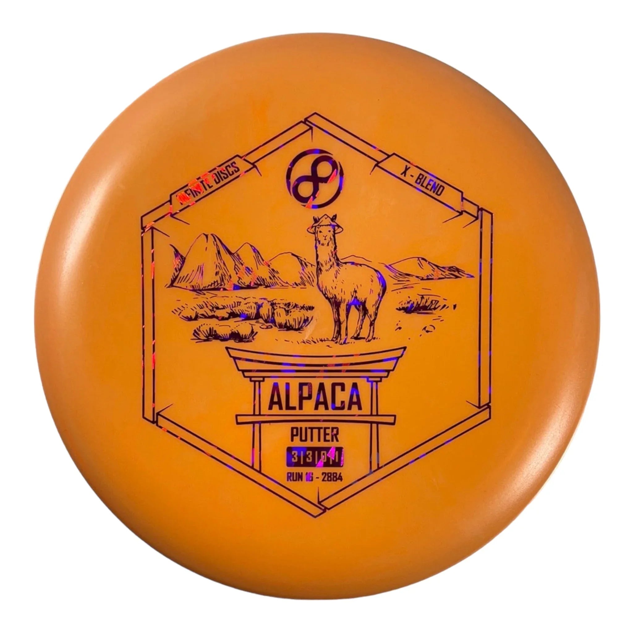 Infinite Discs Alpaca | X - Blend | Orange/Pink 175g Disc Golf