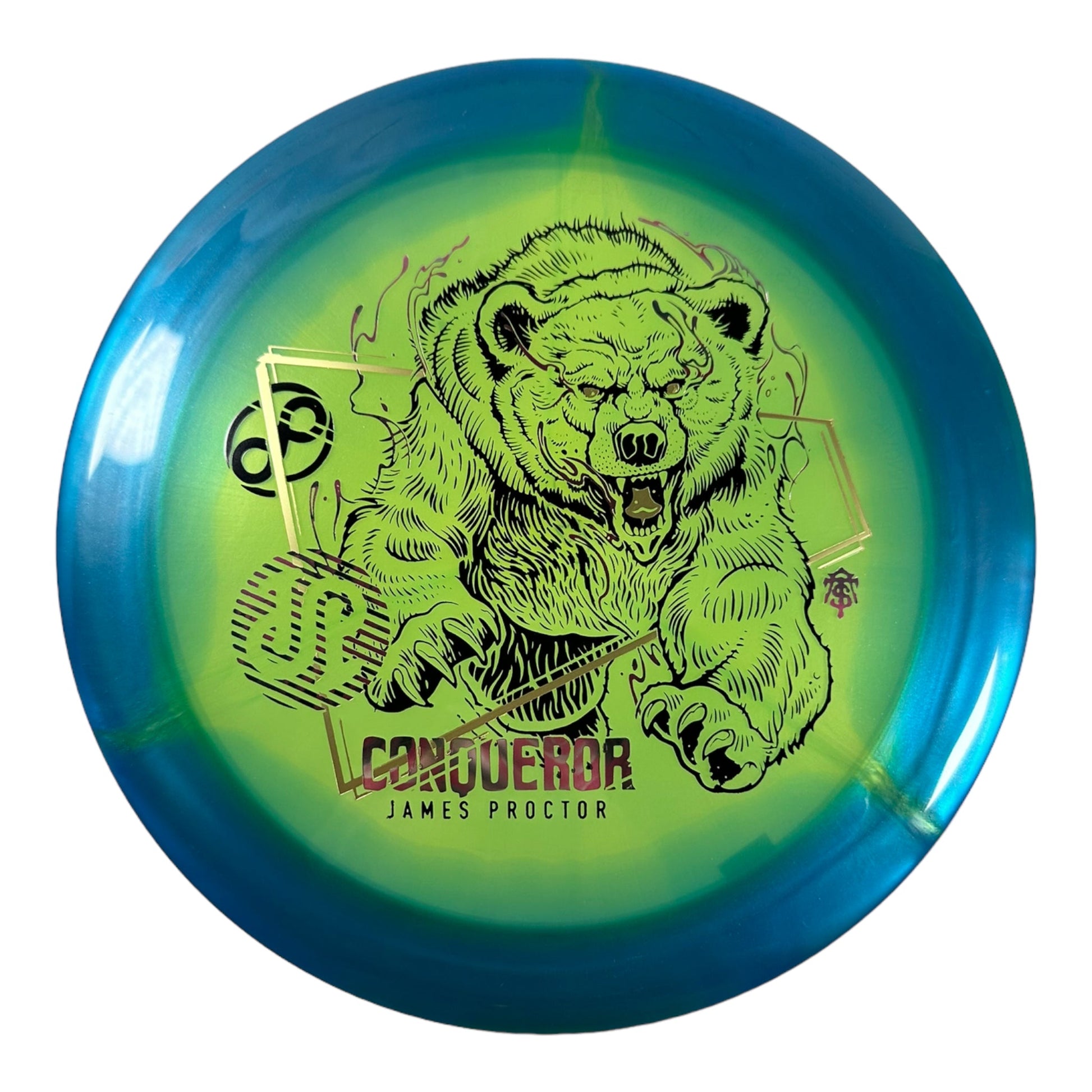 Infinite Discs Conqueror | Halo S-Blend | Blue/Gold 173g Disc Golf