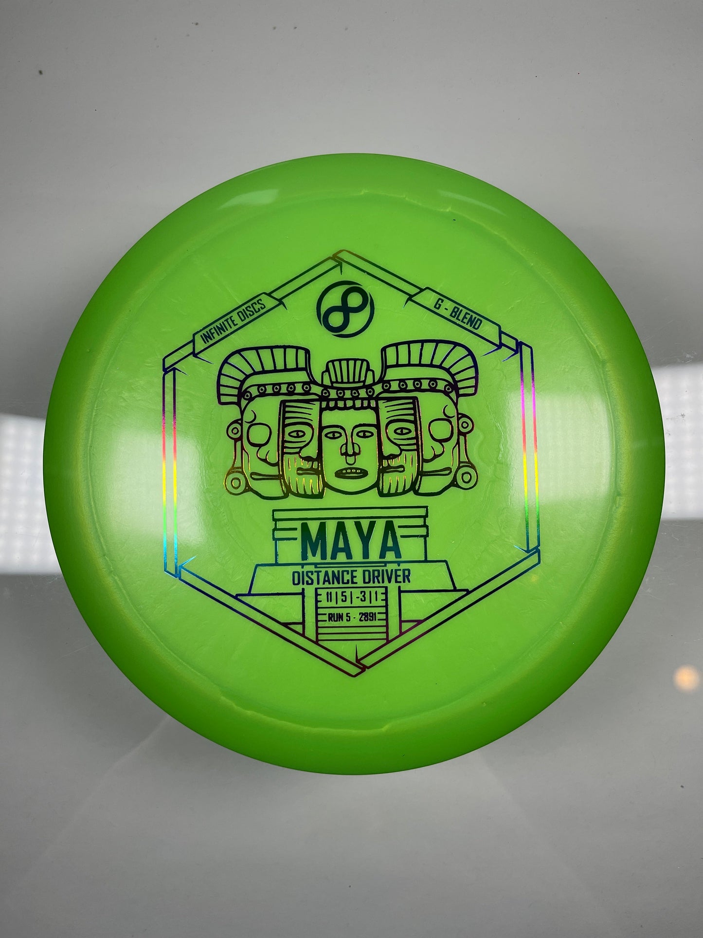 Infinite Discs Maya | G-Blend | Green/Rainbow 169g Disc Golf