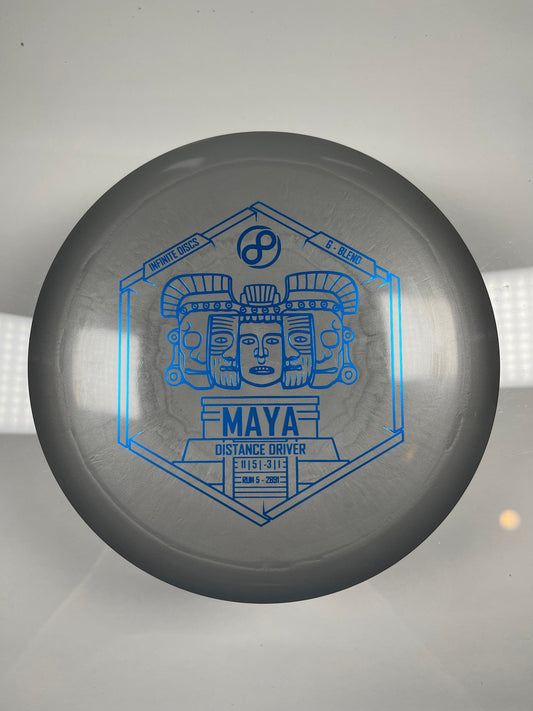 Infinite Discs Maya | G-Blend | Grey/Blue 175g Disc Golf