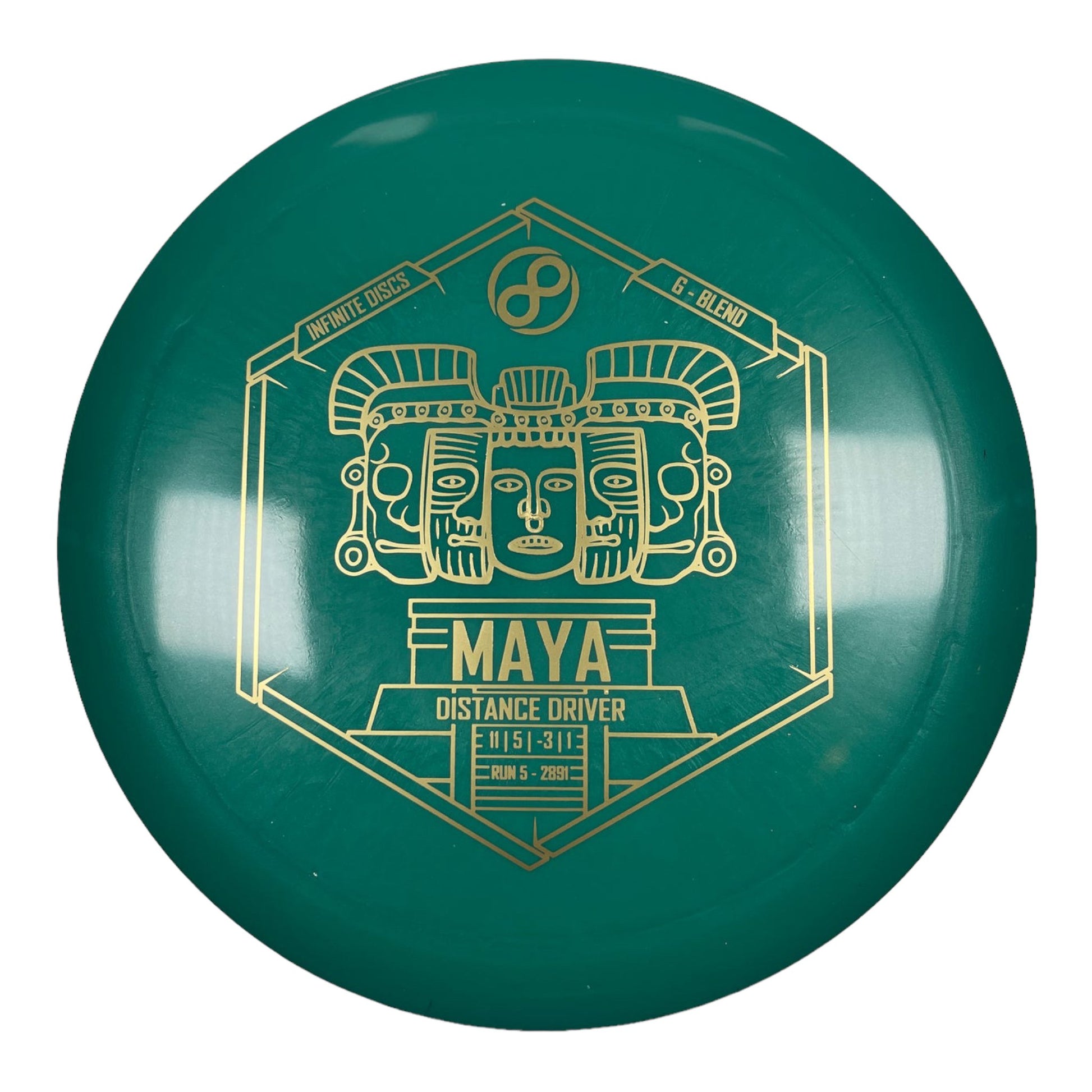 Infinite Discs Maya | G-Blend | Teal/Gold 167-170g Disc Golf