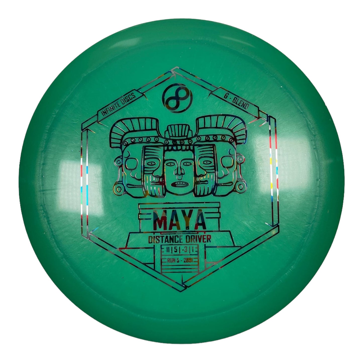 Infinite Discs Maya | G-Blend | Teal/Rainbow 167g Disc Golf