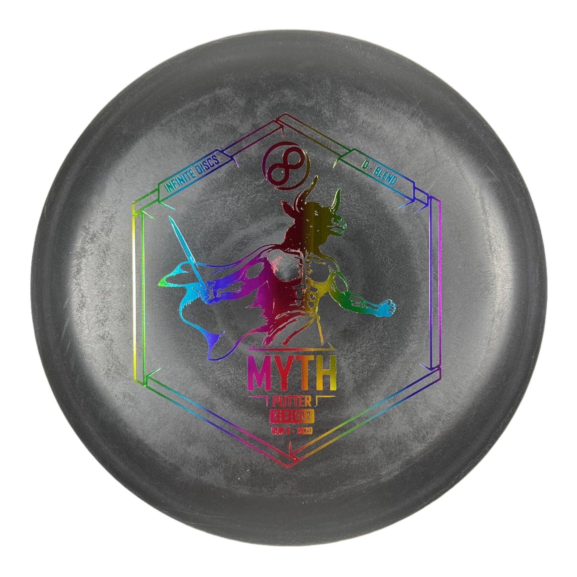 Infinite Discs Myth | D-Blend | Black/Rainbow 168-175g Disc Golf