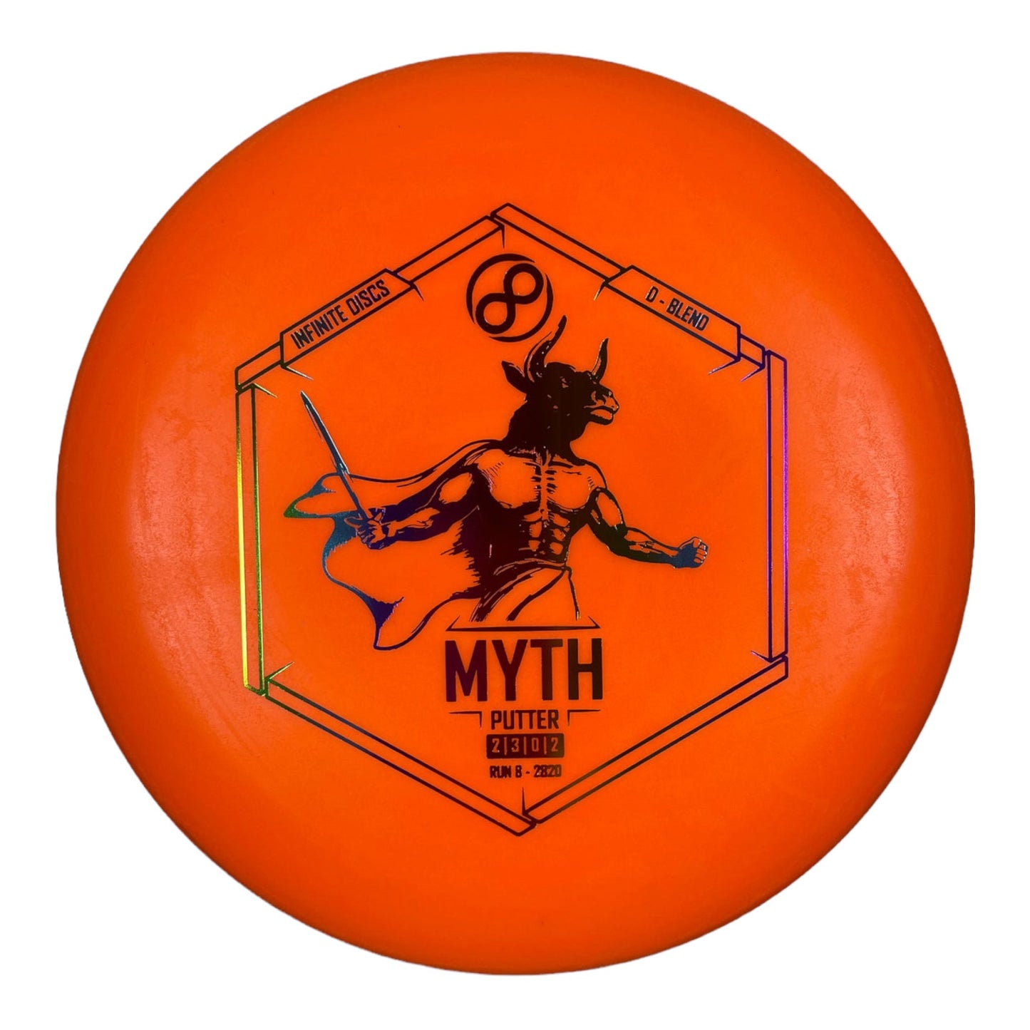 Infinite Discs Myth | D-Blend | Orange/Rainbow 168-175g Disc Golf
