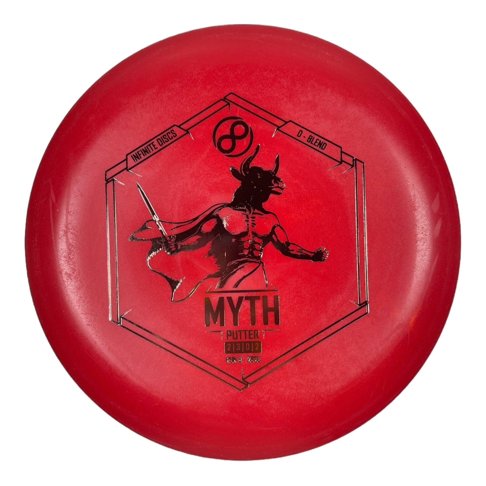 Infinite Discs Myth | D-Blend | Red/Gold 167g Disc Golf