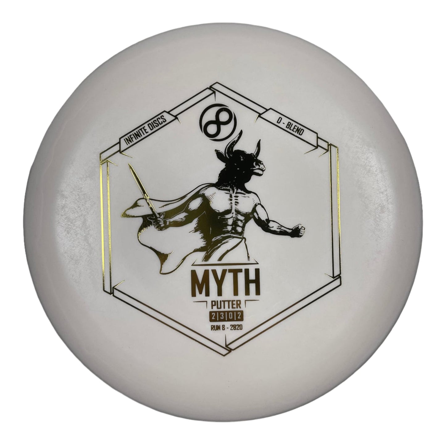 Infinite Discs Myth | D-Blend | White/Gold 168-170g Disc Golf