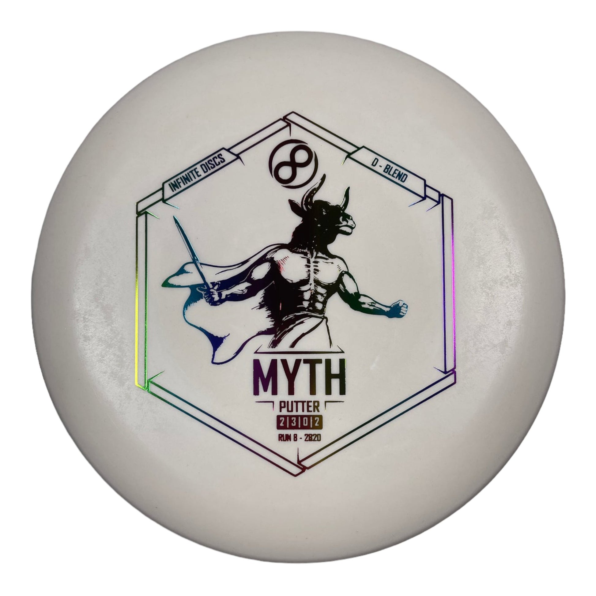 Infinite Discs Myth | D-Blend | White/Rainbow 171-175g Disc Golf