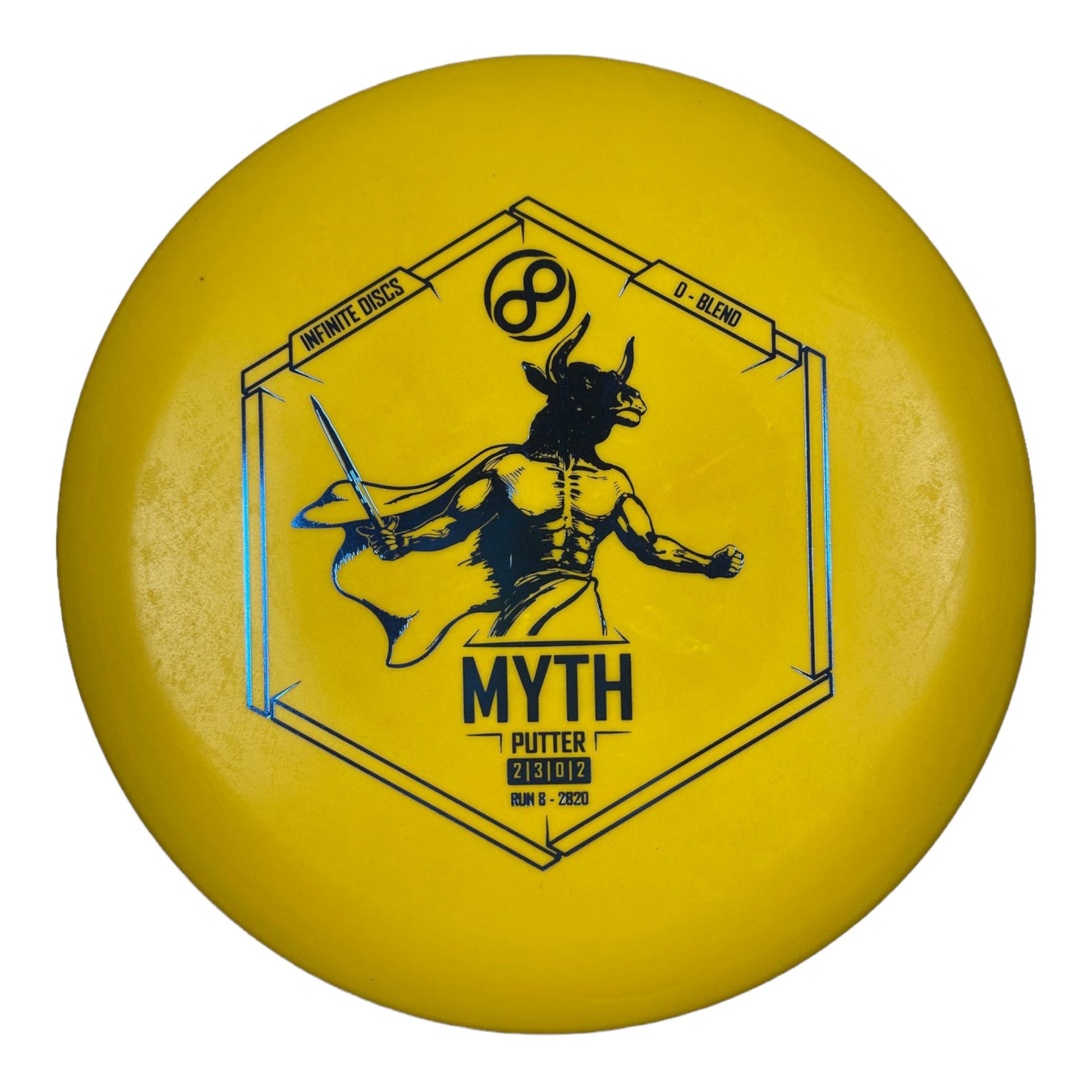 Infinite Discs Myth | D-Blend | Yellow/Blue 169-171g Disc Golf