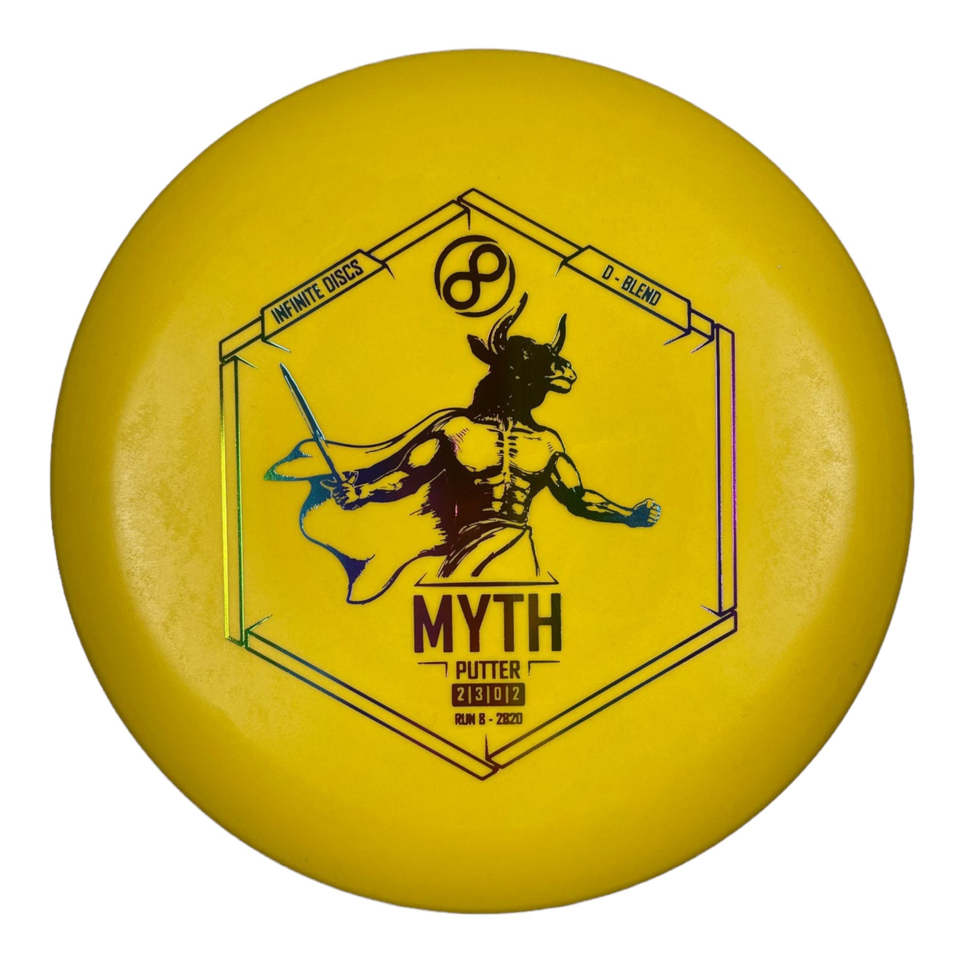 Infinite Discs Myth | D-Blend | Yellow/Rainbow 175g Disc Golf
