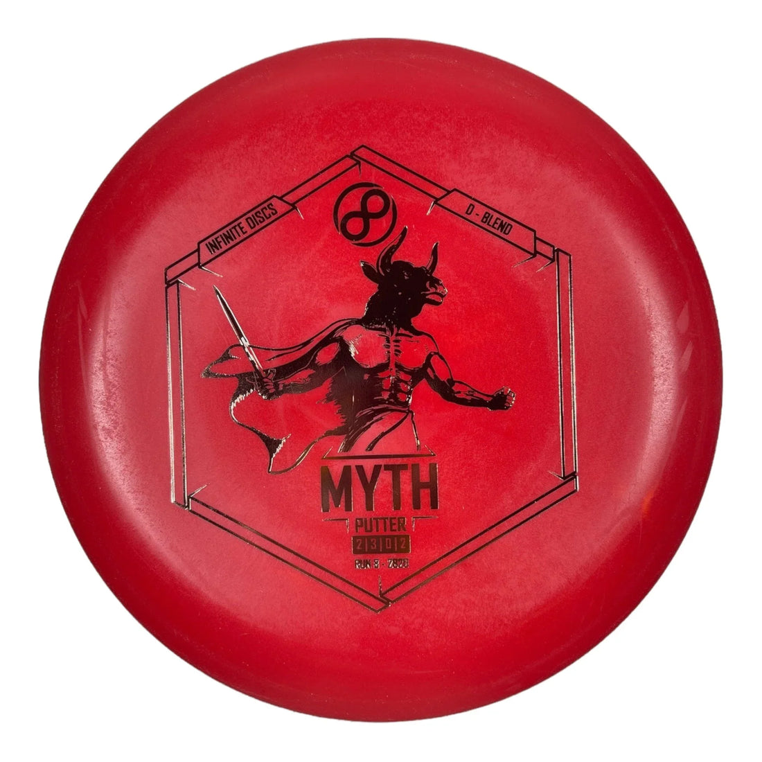 Infinite Discs Myth | D - Blend | Red/Gold 167g Disc Golf