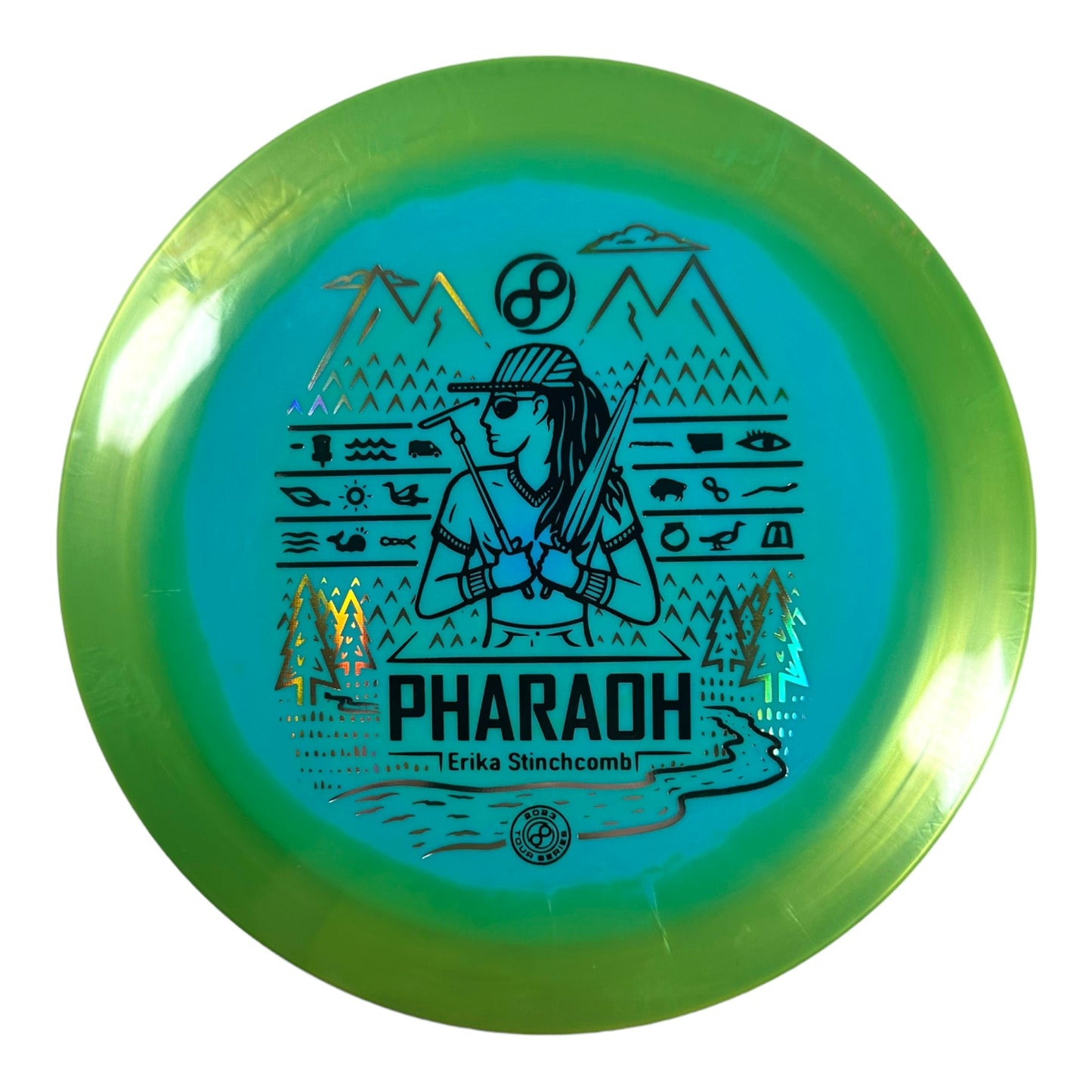 Infinite Discs Pharaoh | Halo S-Blend | Green/Holo 173g (Erika Stinchcomb) Disc Golf