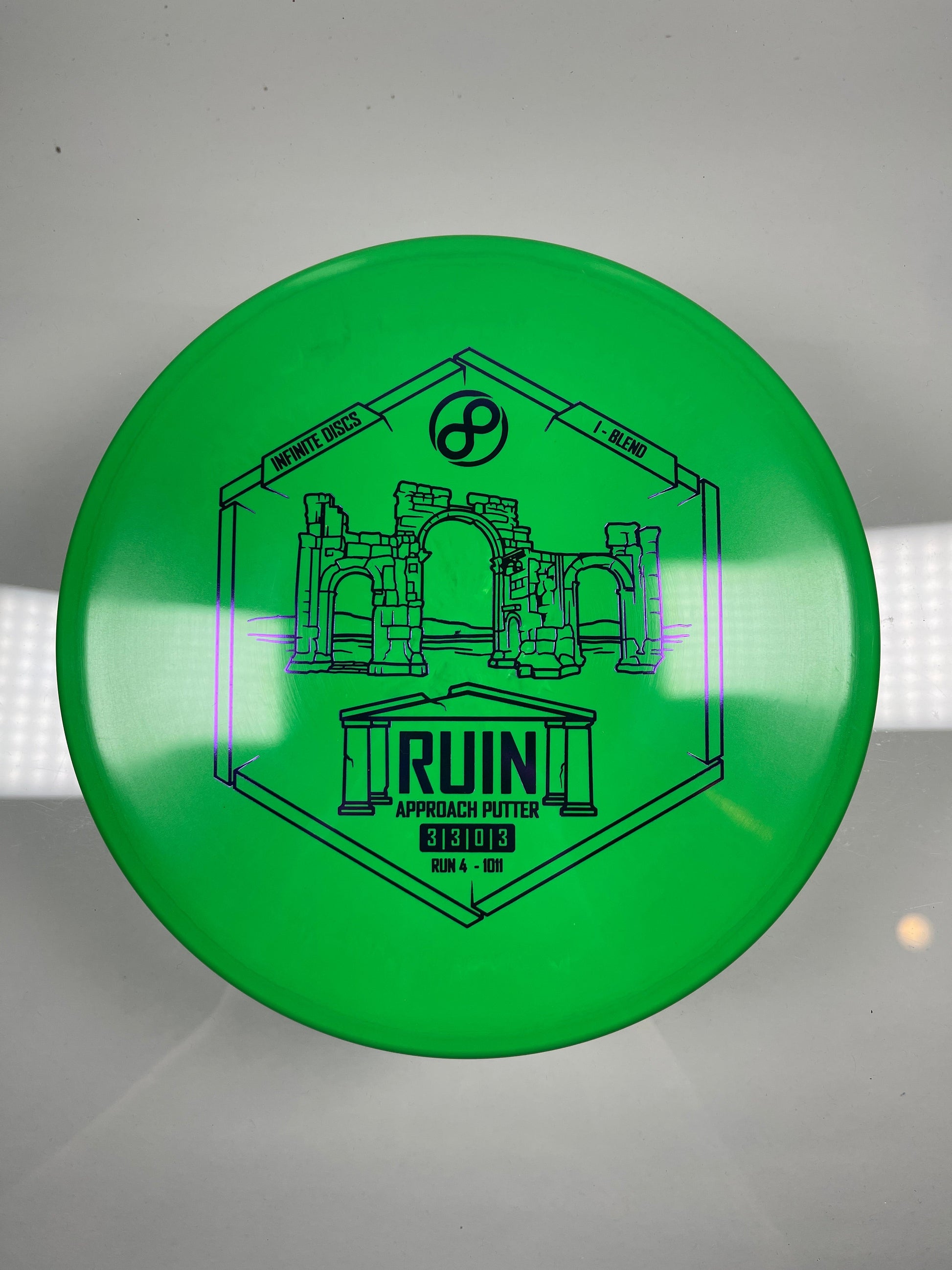 Infinite Discs Ruin | I-Blend | Green/Purple 160-171g Disc Golf