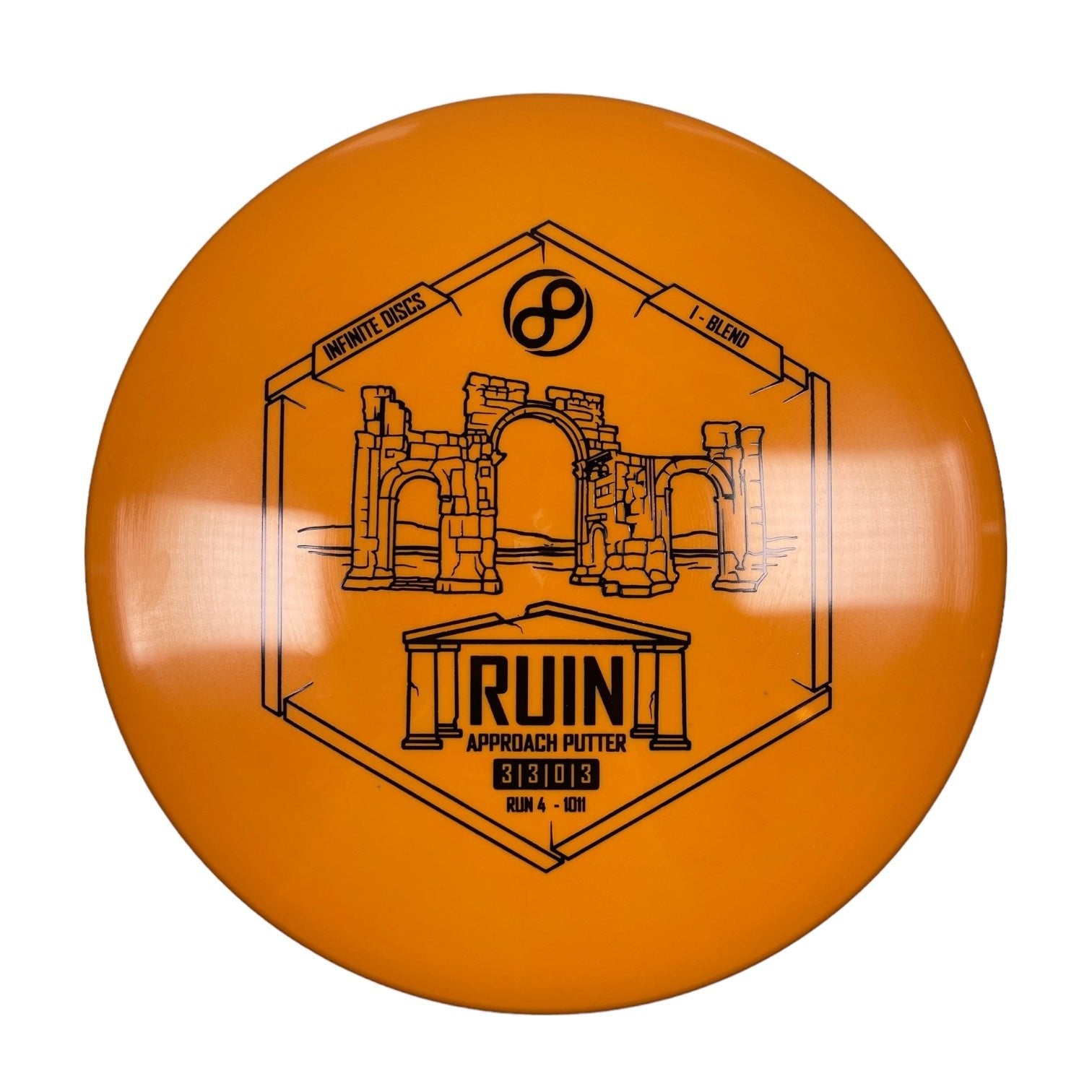 Infinite Discs Ruin | I-Blend | Orange/Black 167g Disc Golf