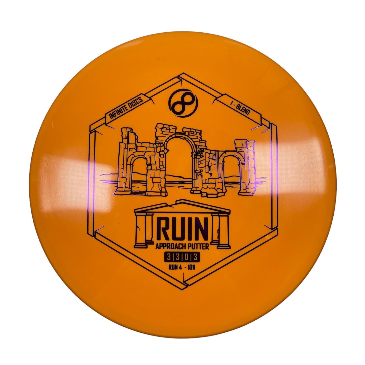 Infinite Discs Ruin | I-Blend | Orange/Purple 167g Disc Golf