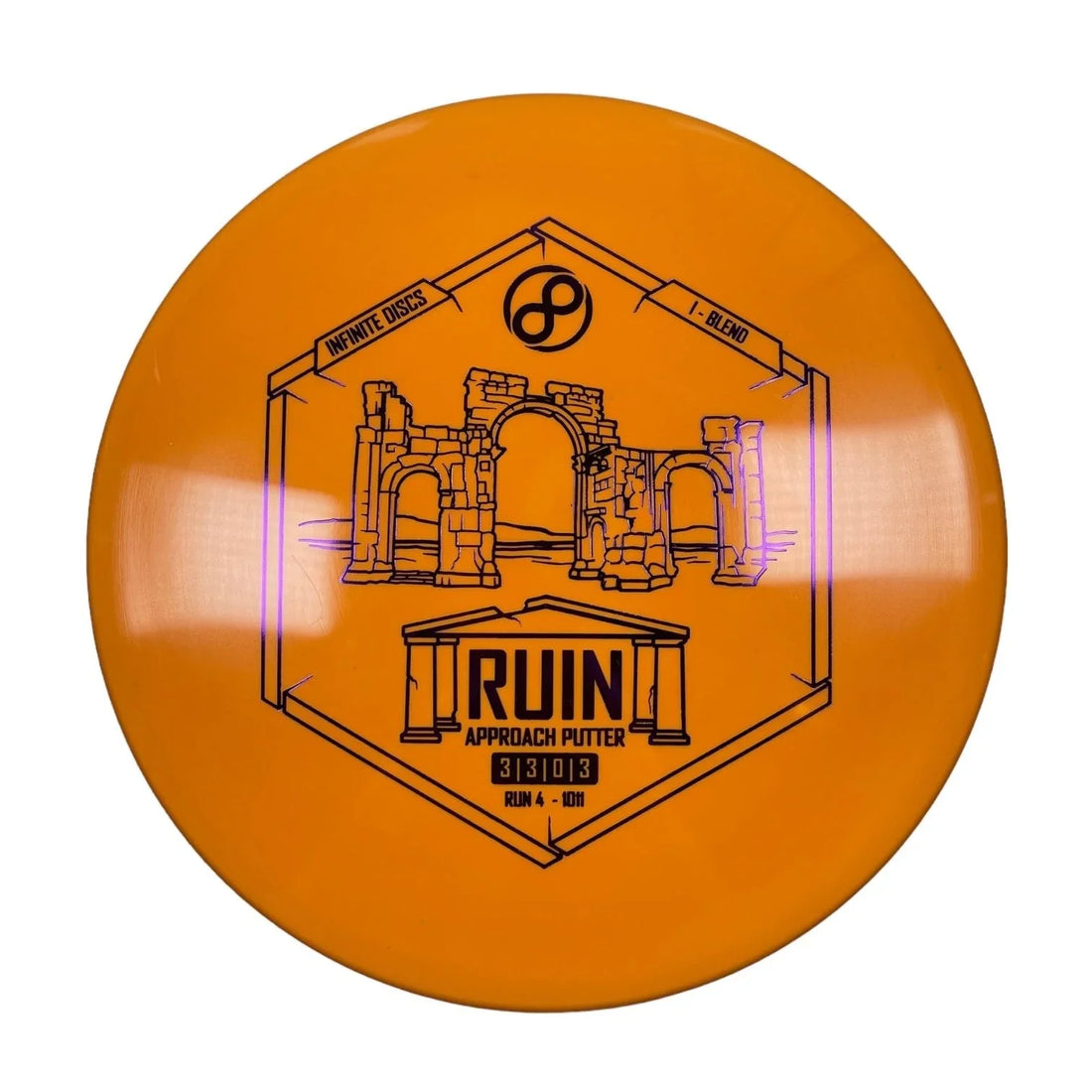 Infinite Discs Ruin | I - Blend | Orange/Purple 167g Disc Golf