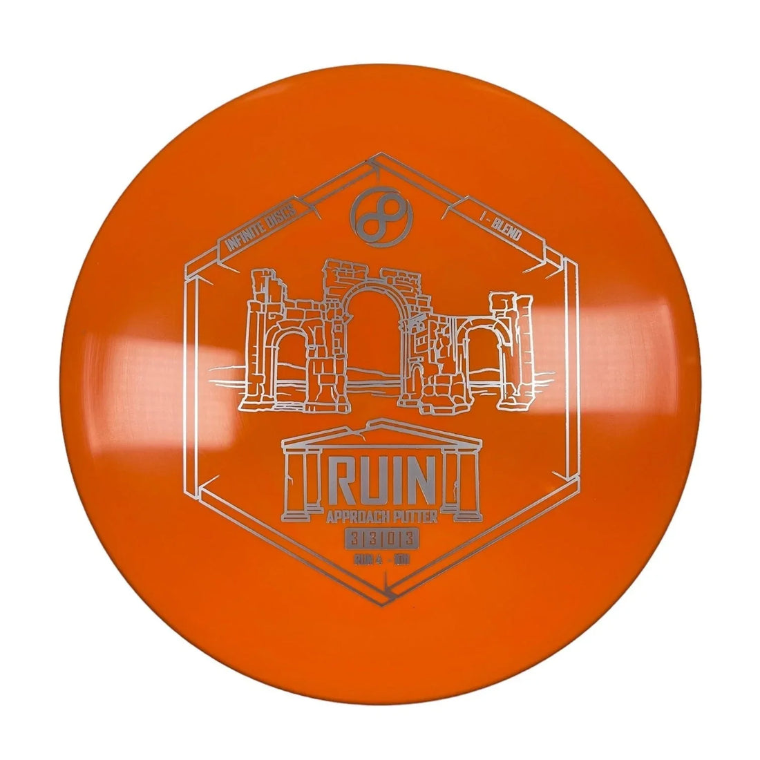 Infinite Discs Ruin | I - Blend | Orange/Silver 169 - 170g Disc Golf
