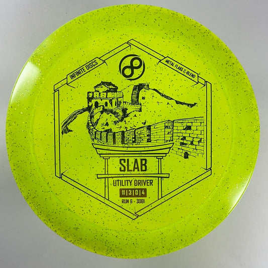 Infinite Discs Slab | Metal Flake C-Blend | Green/Gold 173g Disc Golf