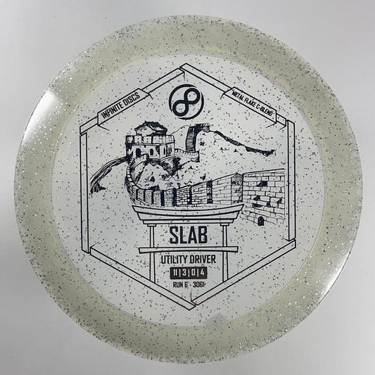 Infinite Discs Slab | Metal Flake C-Blend | White/Silver 173g Disc Golf