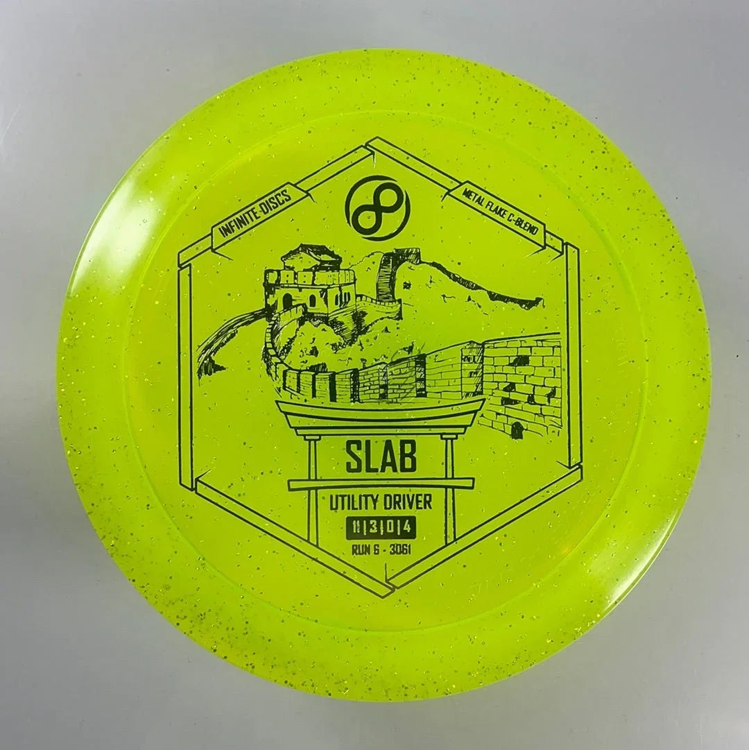 Infinite Discs Slab | Metal Flake C - Blend | Yellow/Silver 171 - 173g Disc Golf