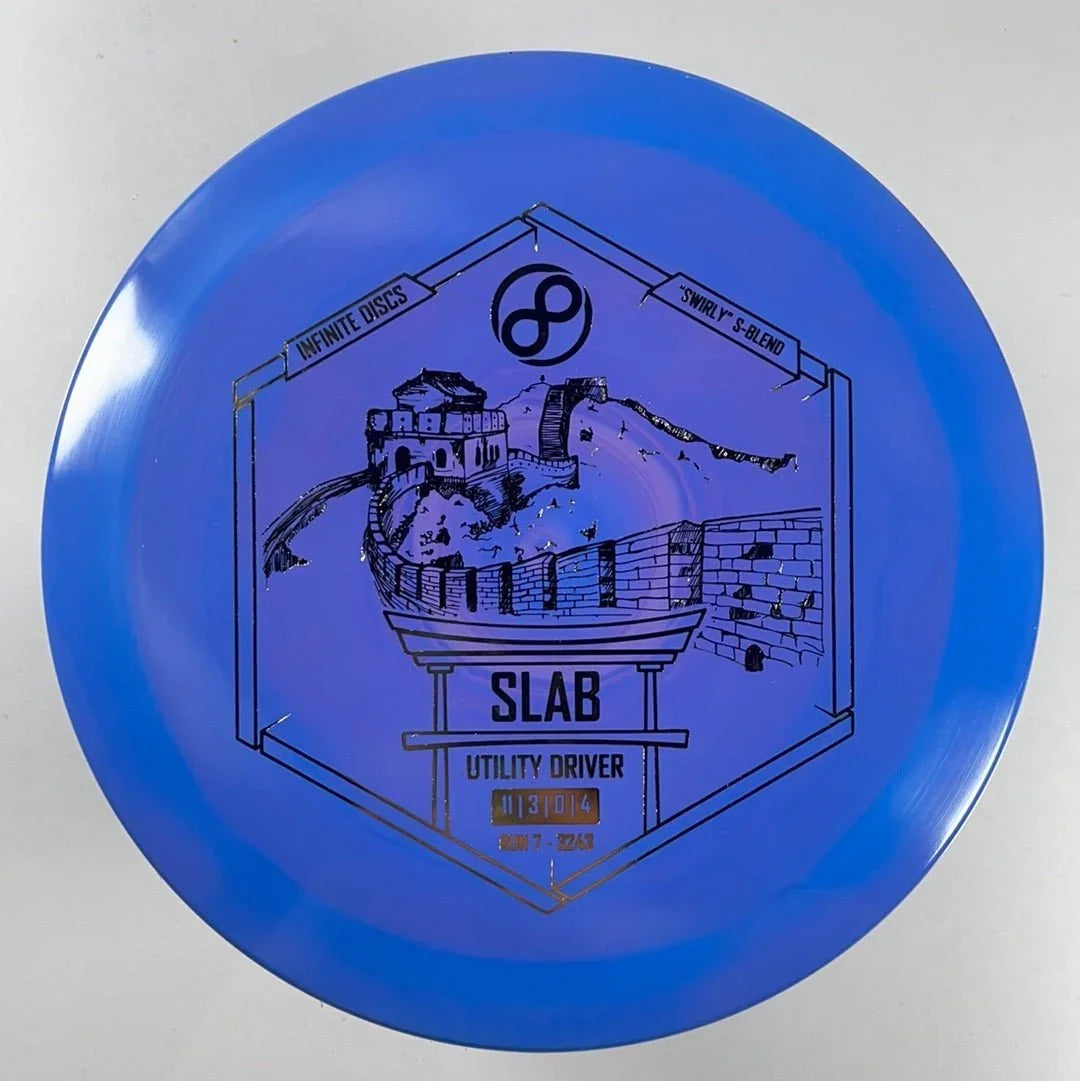 Infinite Discs Slab | Swirly S - Blend | Blue/Gold 173g Disc Golf