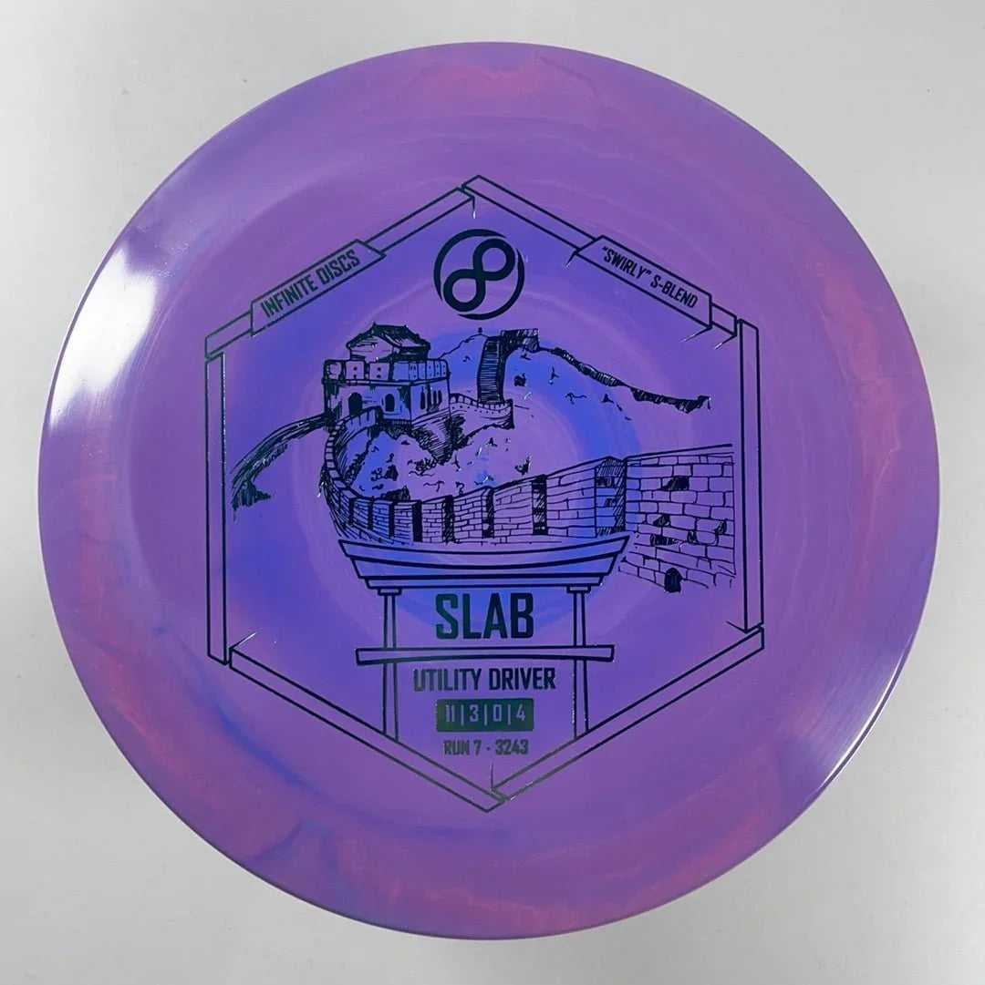 Infinite Discs Slab | Swirly S - Blend | Purple/Green 173g Disc Golf