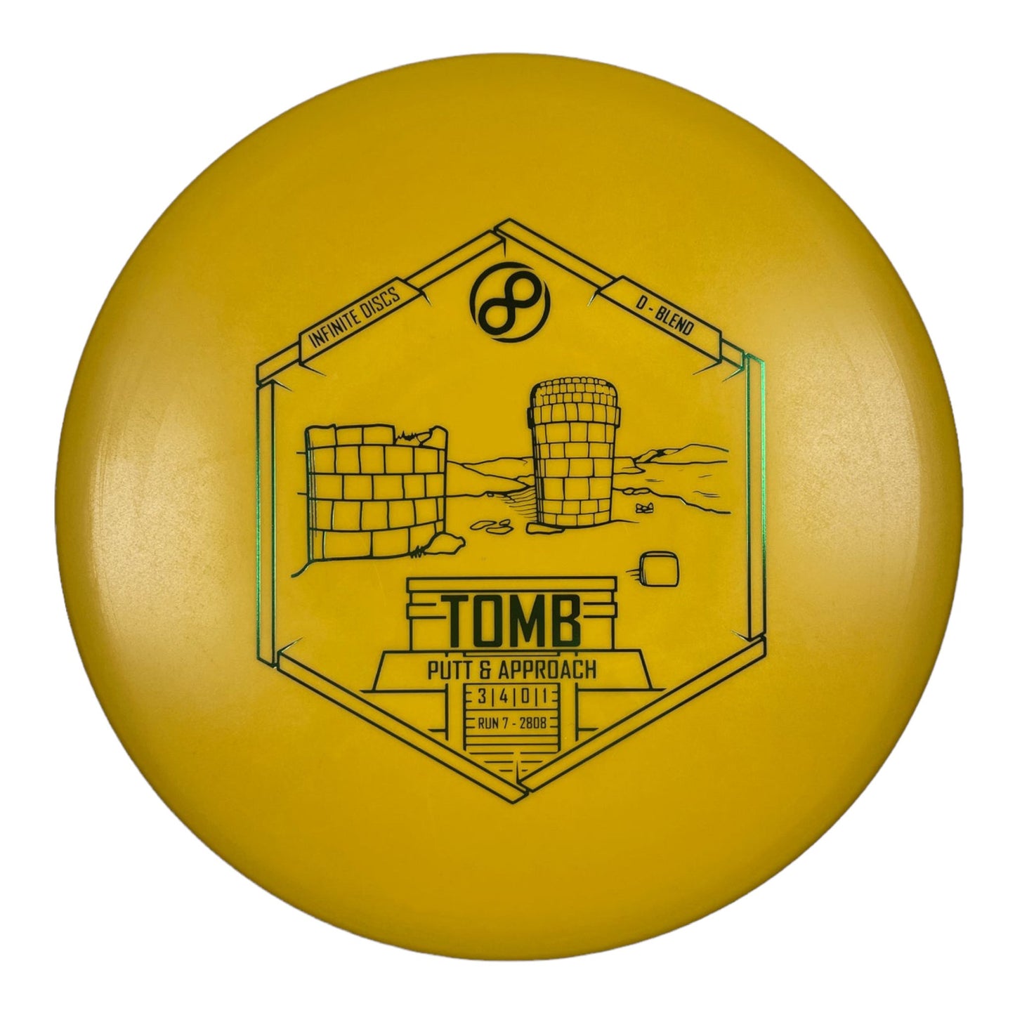 Infinite Discs Tomb | D-Blend | Yellow/Green 175g Disc Golf