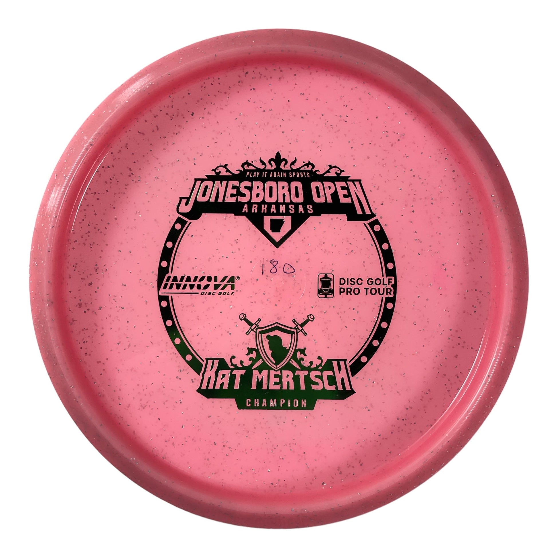 Innova Champion Discs Jay | Metal Flake Champion Color Glow | Pink/Green 180g (Kat Mertsch) Disc Golf