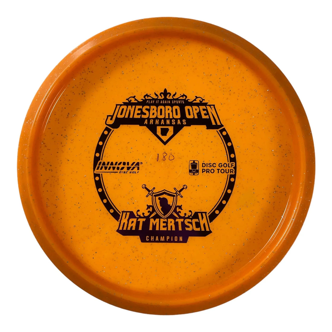 Innova Champion Discs Jay | Metal Flake Champion Color Glow | Orange/Purple 180g (Kat Mertsch) Disc Golf