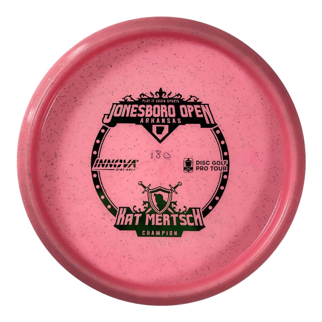 Innova Champion Discs Jay | Metal Flake Champion Color Glow | Pink/Green 180g (Kat Mertsch) Disc Golf
