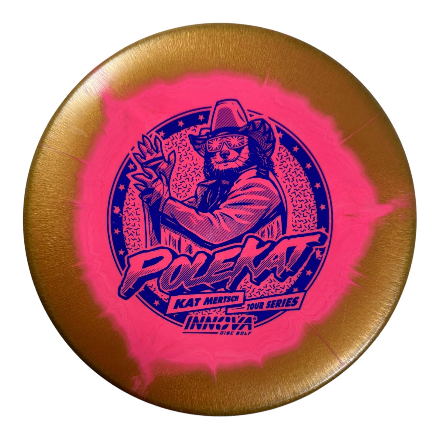 Innova Champion Discs Polecat | Halo | Pink/Gold/Blue 173g (Kat Mertsch) Disc Golf