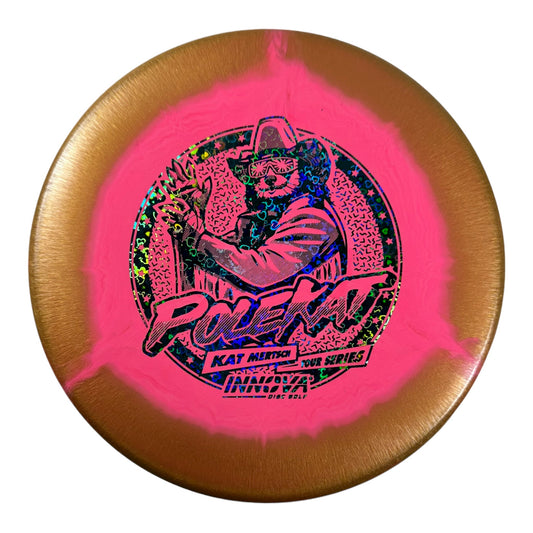 Innova Champion Discs Polecat | Halo | Pink/Gold/Blue Holo 173g (Kat Mertsch) Disc Golf