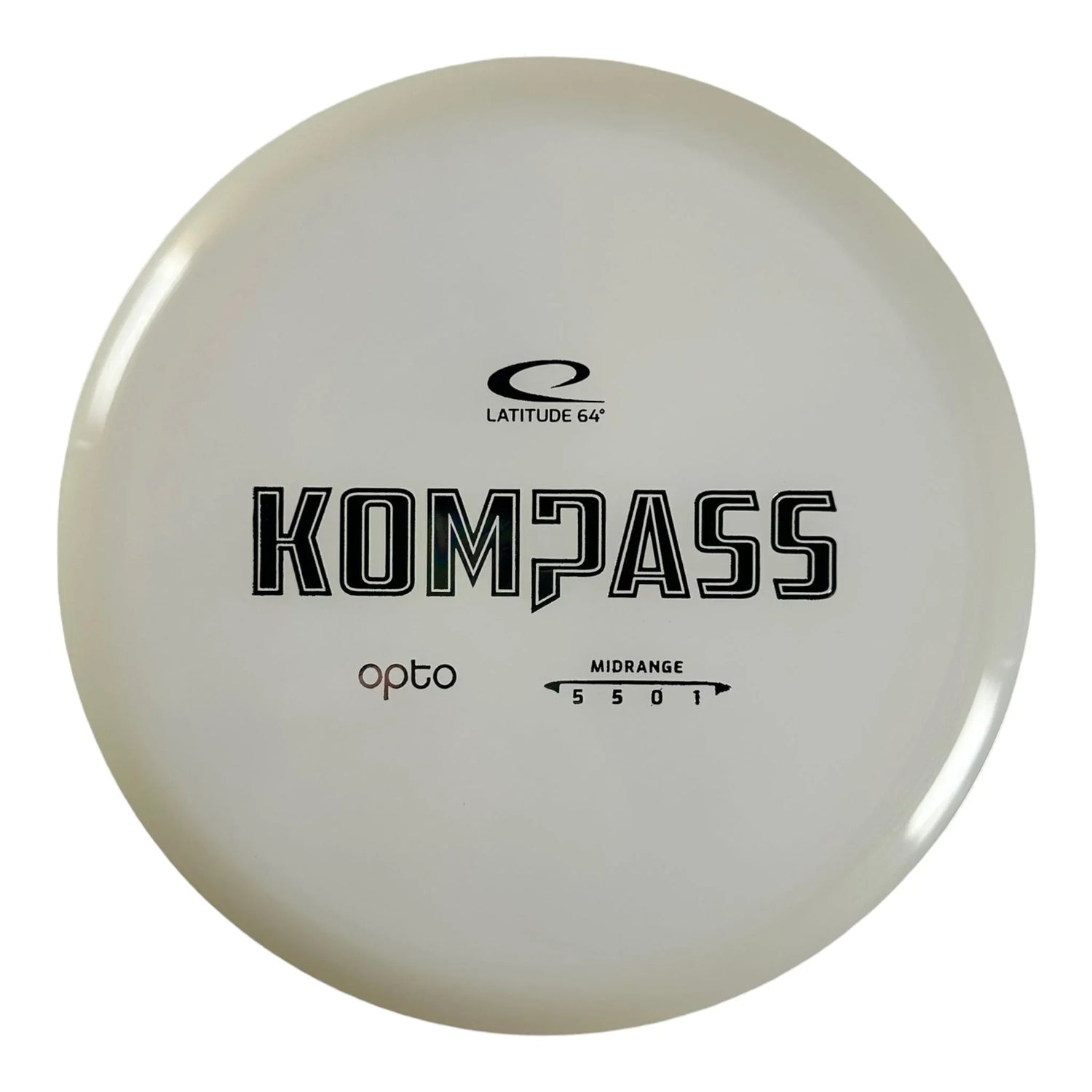 Latitude 64 Compass | Opto | White/Oilslick 175 - 176g (Swedish Stamp) Disc Golf
