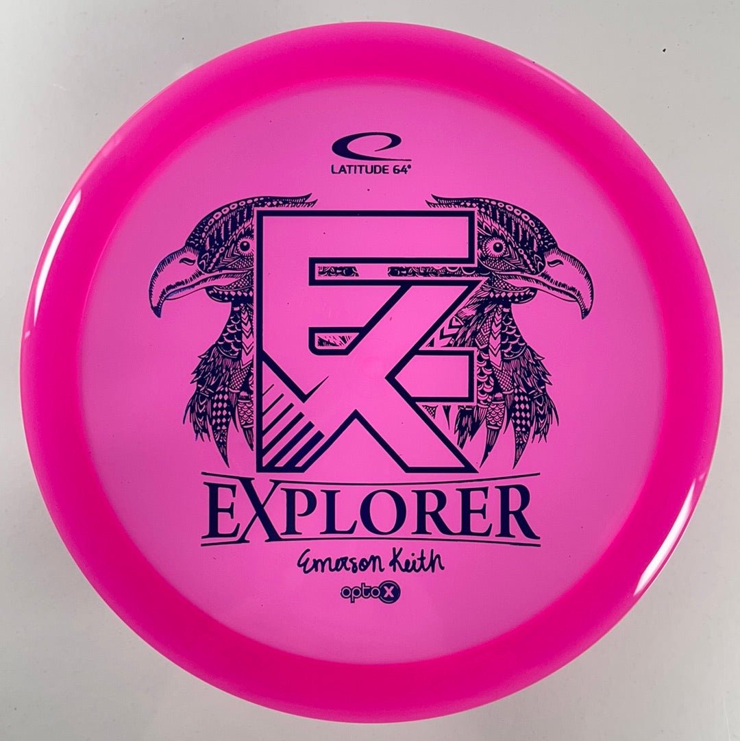 Latitude 64 Explorer | Opto-X | Pink/Blue 176g (Emerson Keith) Disc Golf