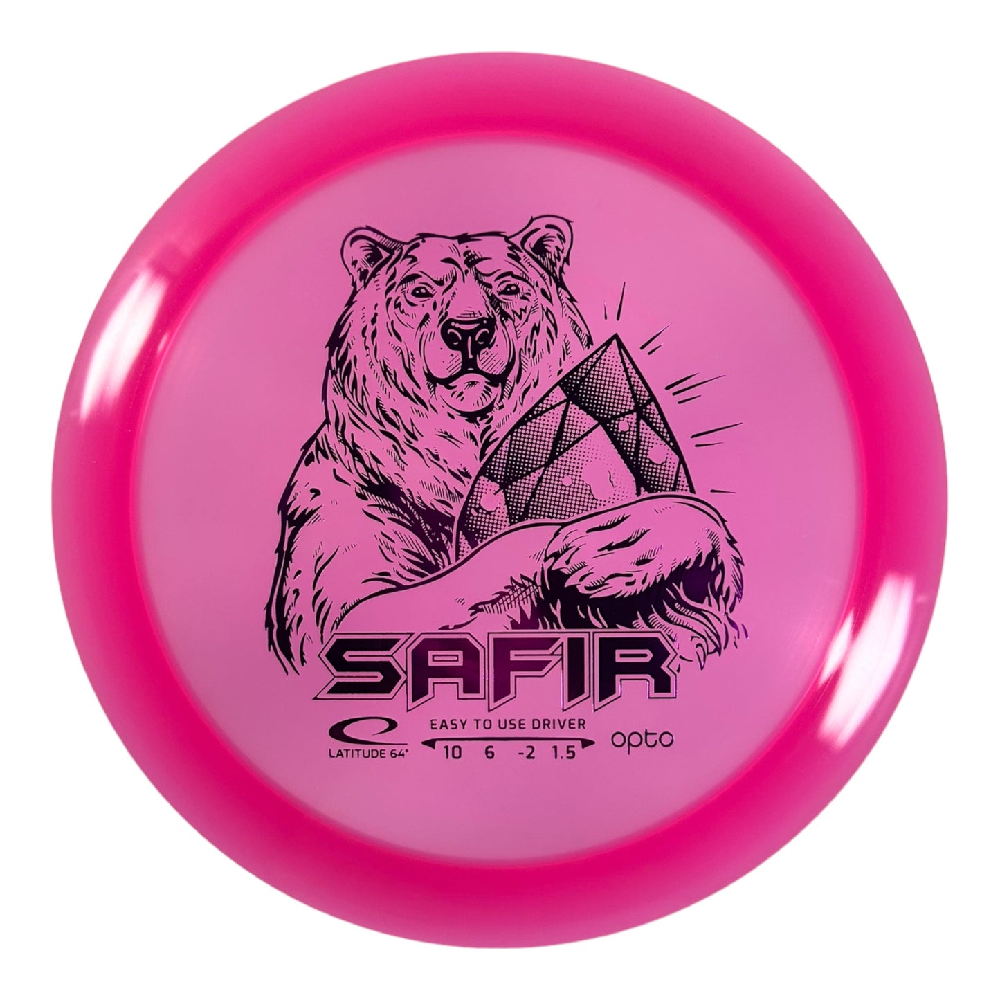 Latitude 64 Sapphire | Opto | Pink/Pink 163-165g (Swedish Stamp) Disc Golf