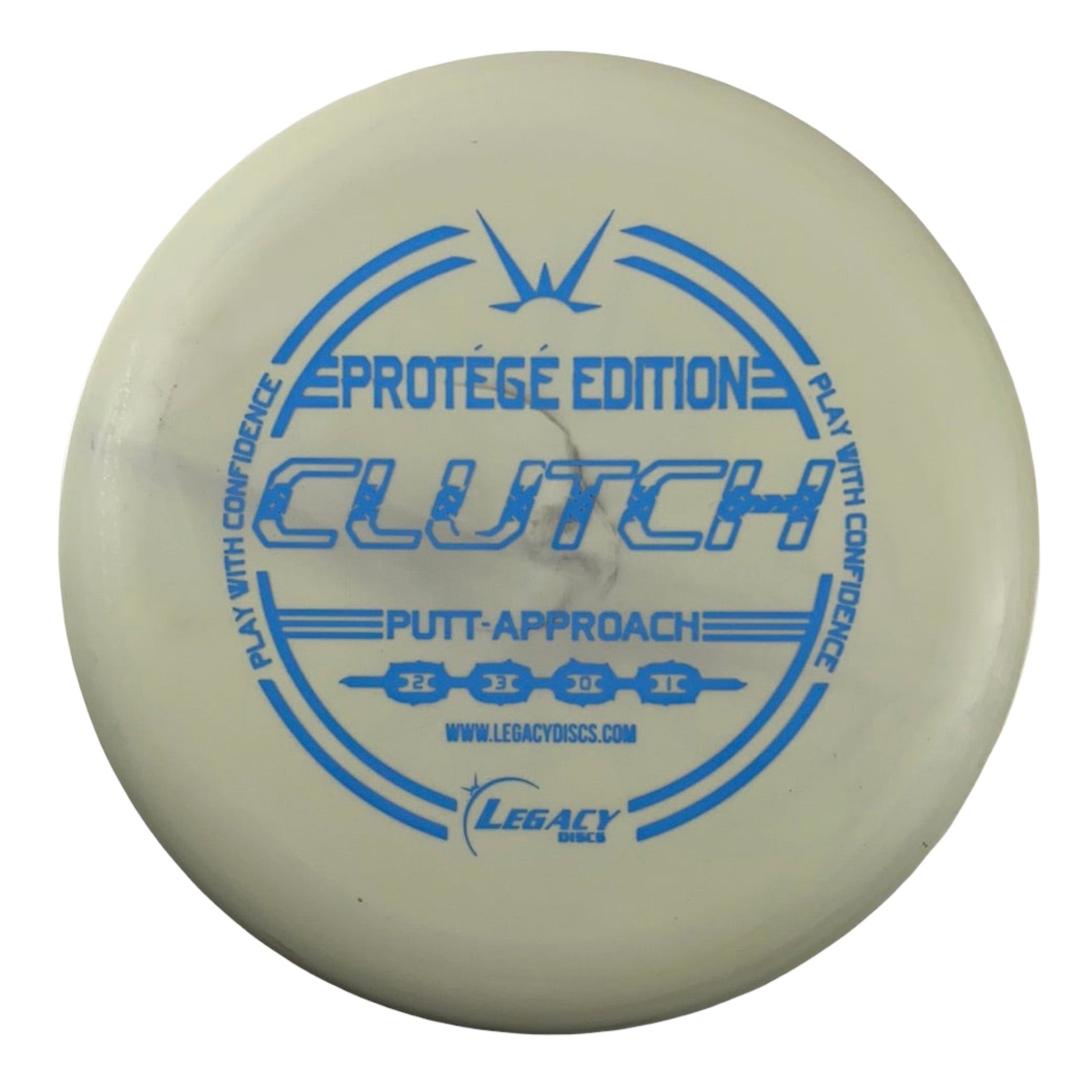 Legacy Discs Clutch | Protégé | White/Blue 175g Disc Golf