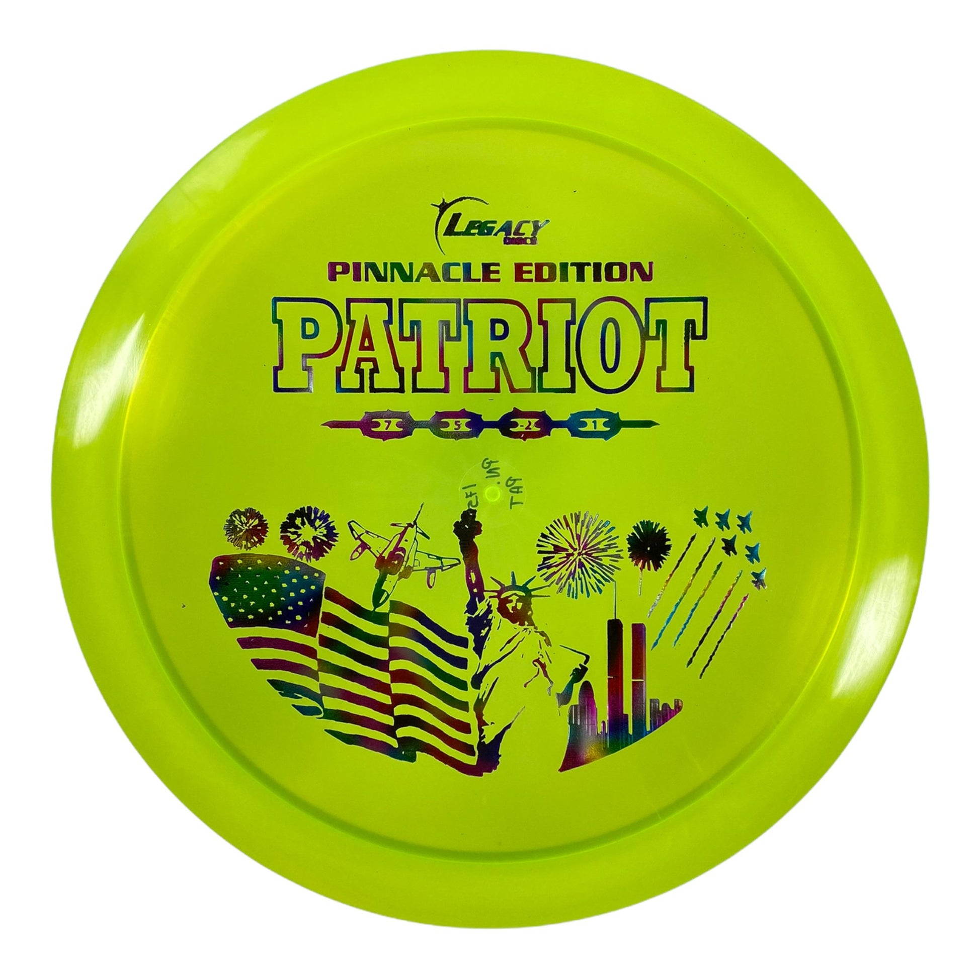 Legacy Discs Patriot | Pinnacle | Yellow/Rainbow 175g Disc Golf