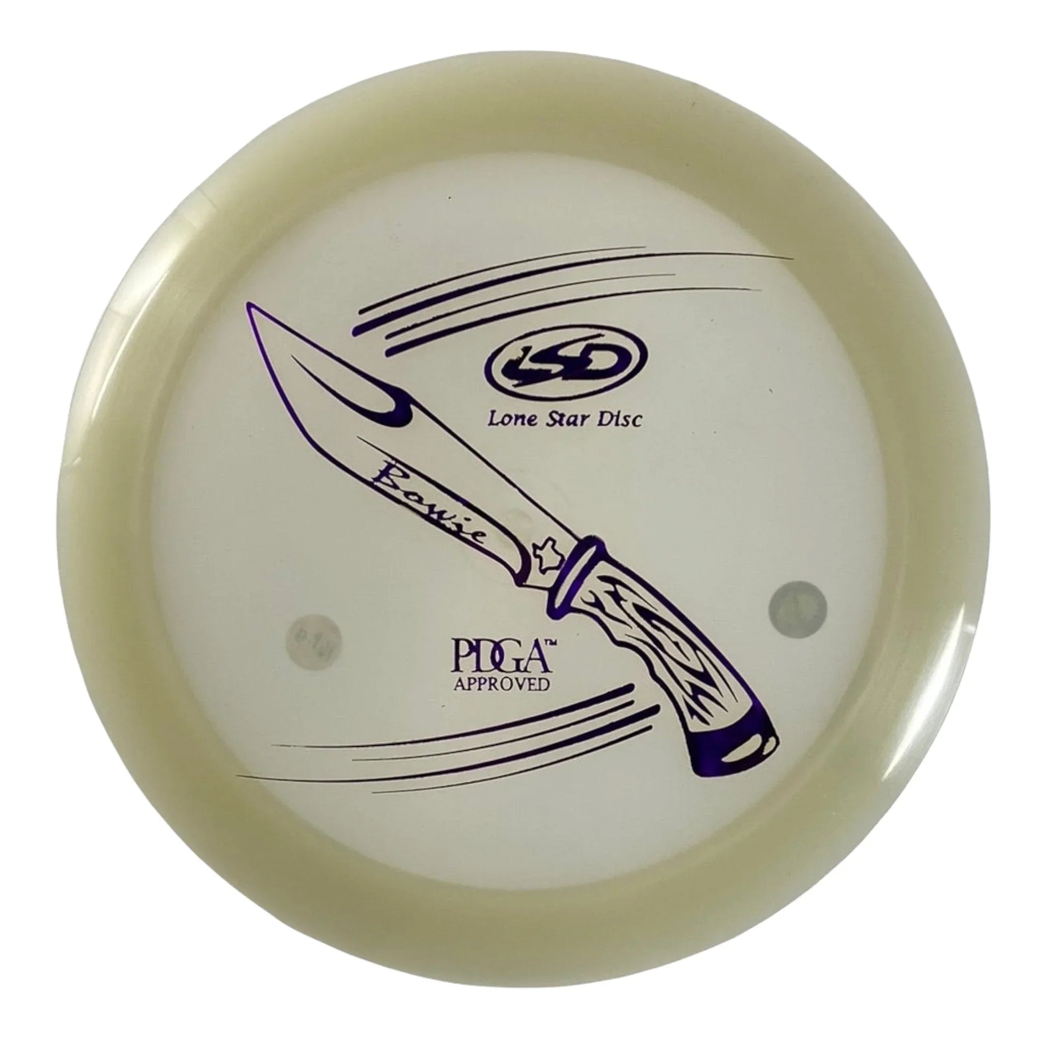 Lone Star Disc Bowie | Glow | White/Purple 167 - 169g Disc Golf