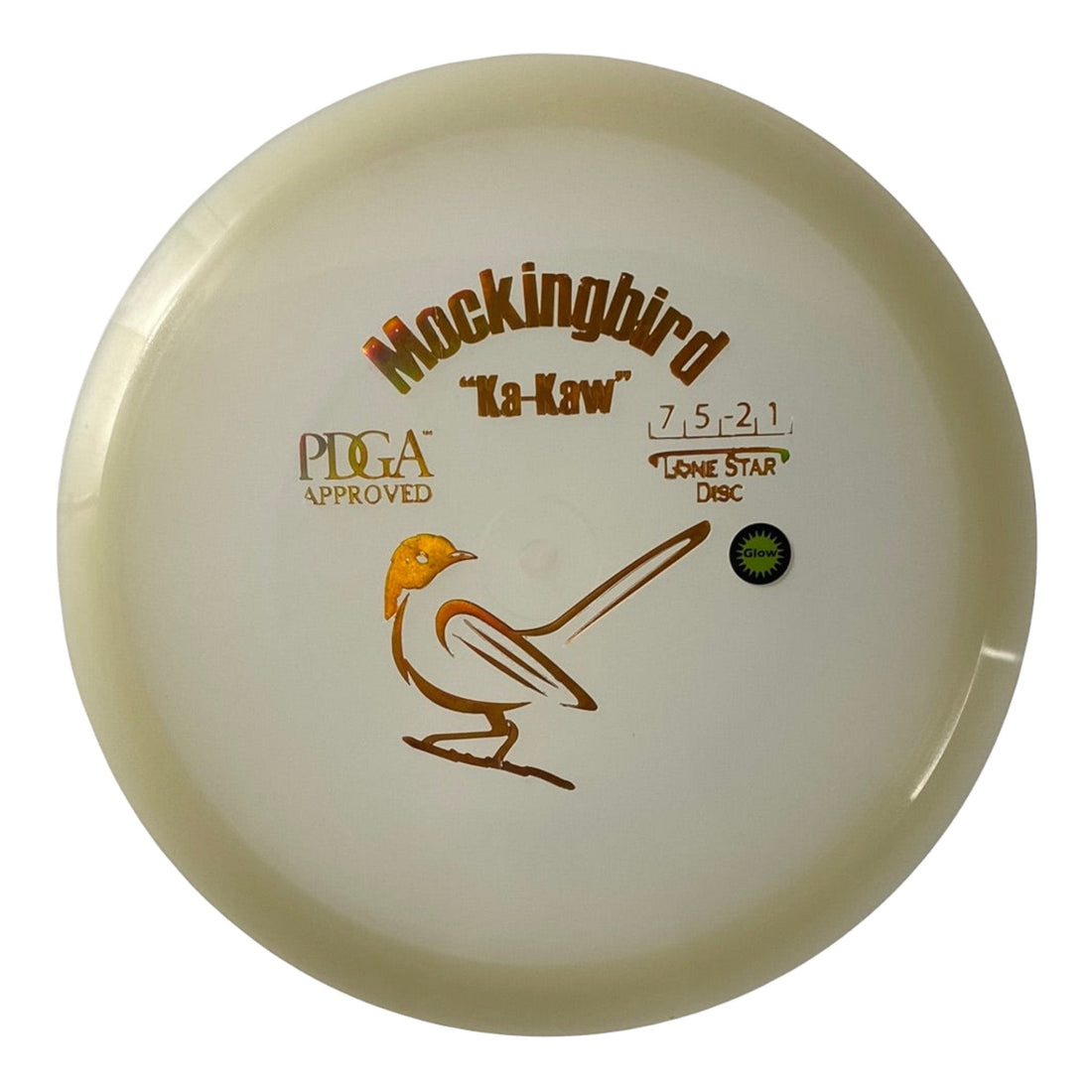 Lone Star Disc Mockingbird | Glow | White/Gold 173 - 174g Disc Golf