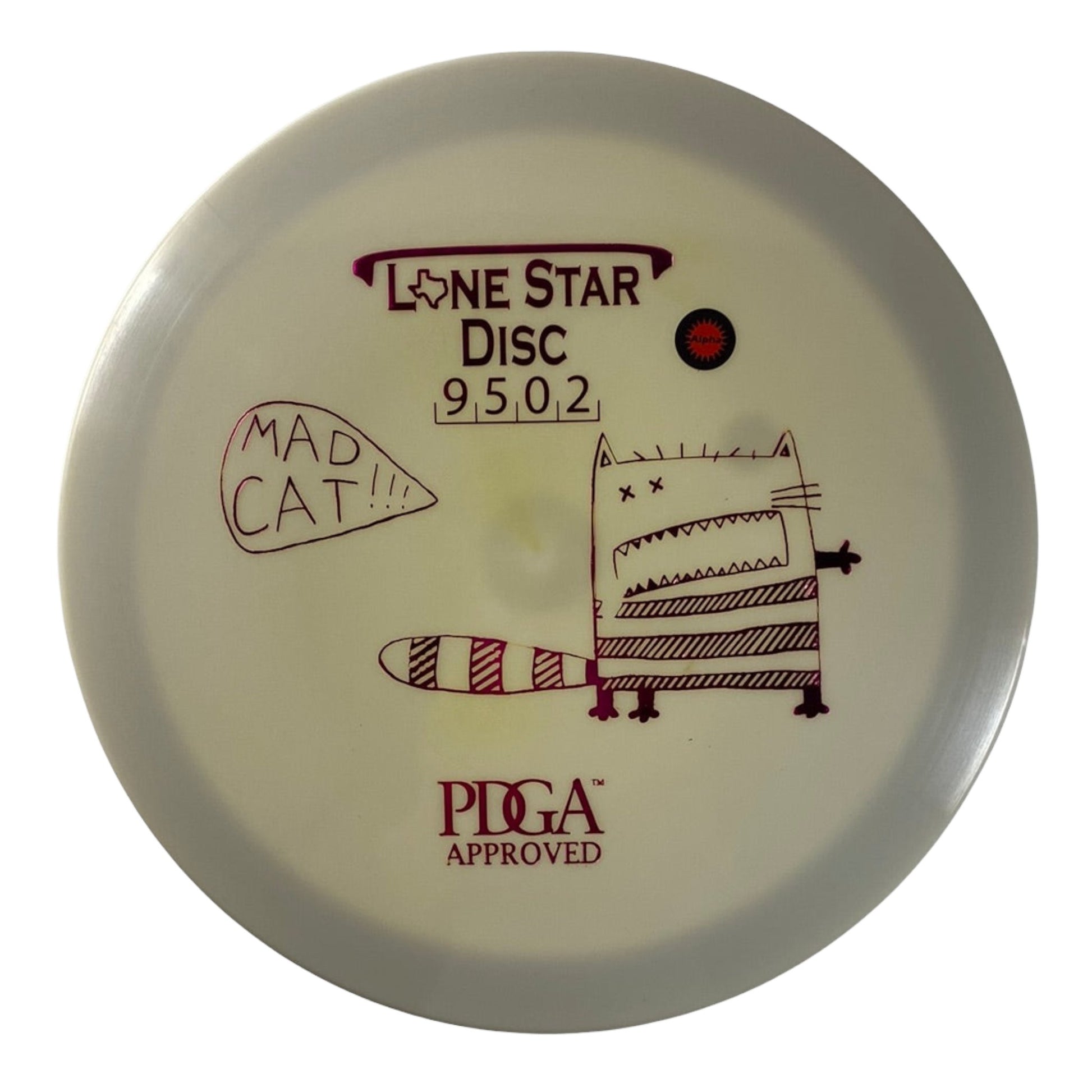 Lone Star Discs Mad Cat | Alpha | White/Pink 171g Disc Golf