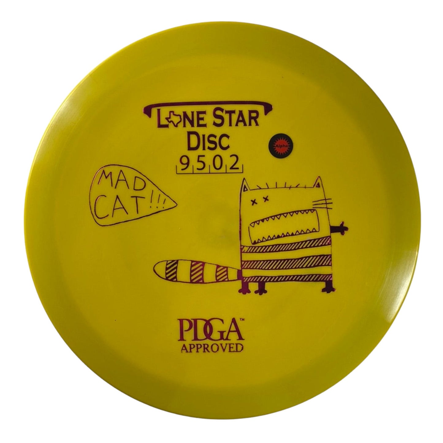 Lone Star Discs Mad Cat | Alpha | Yellow/Pink 170g Disc Golf