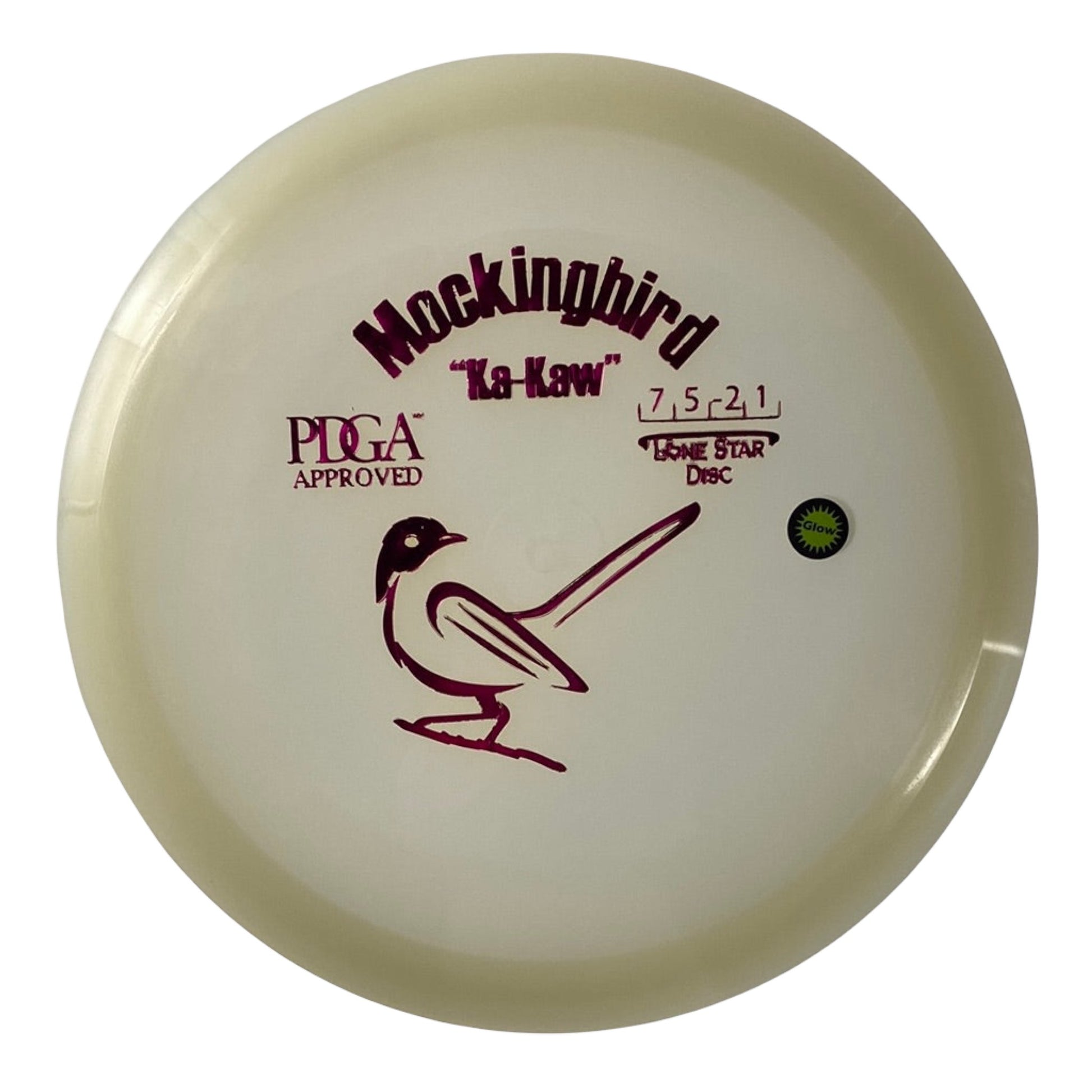 Lone Star Discs Mockingbird | Glow | White/Pink 171g Disc Golf