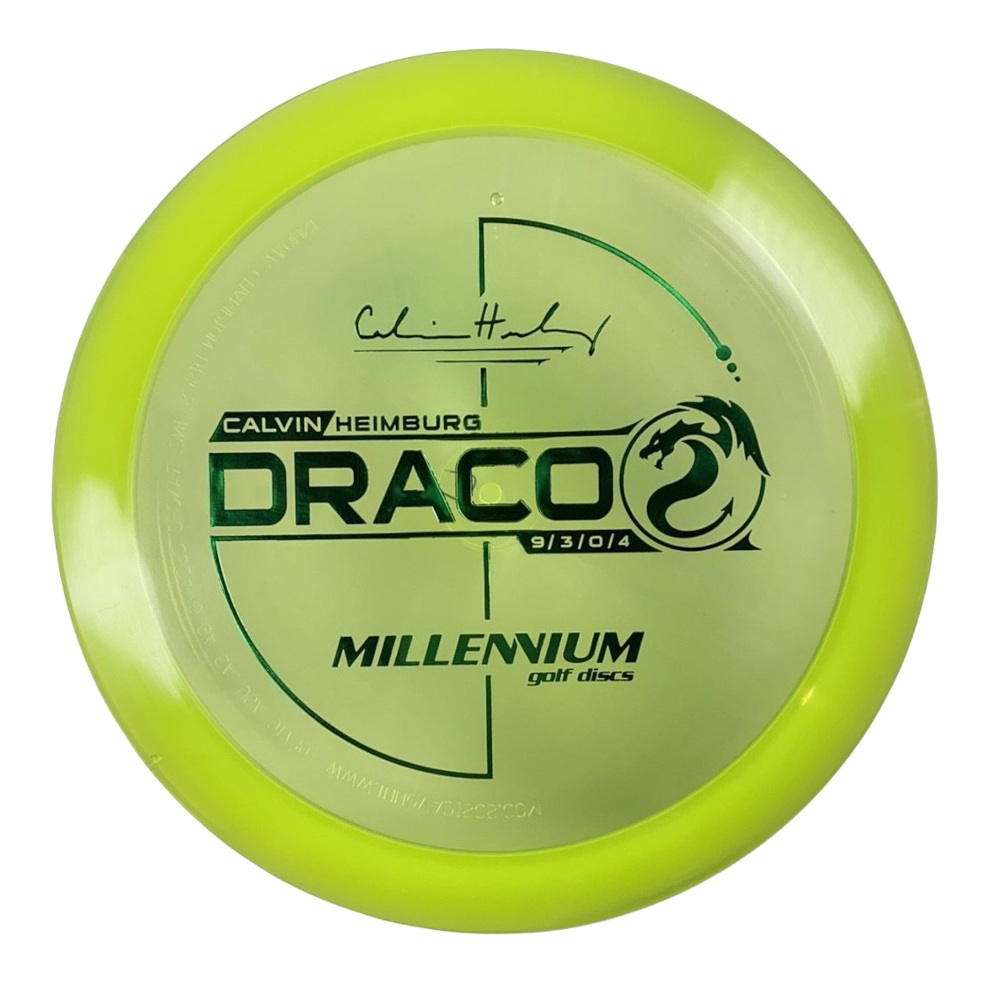 Millennium Golf Discs Draco | Quantum | Yellow/Green 170g (Calvin Heimburg) Disc Golf