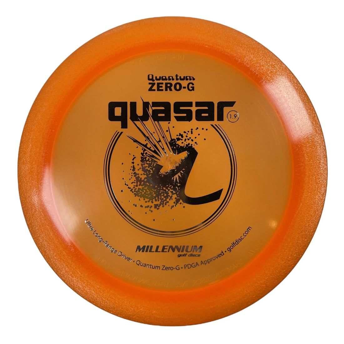 Millennium Golf Discs Quasar | Quantum Zero - G | Orange/Silver 143g Disc Golf