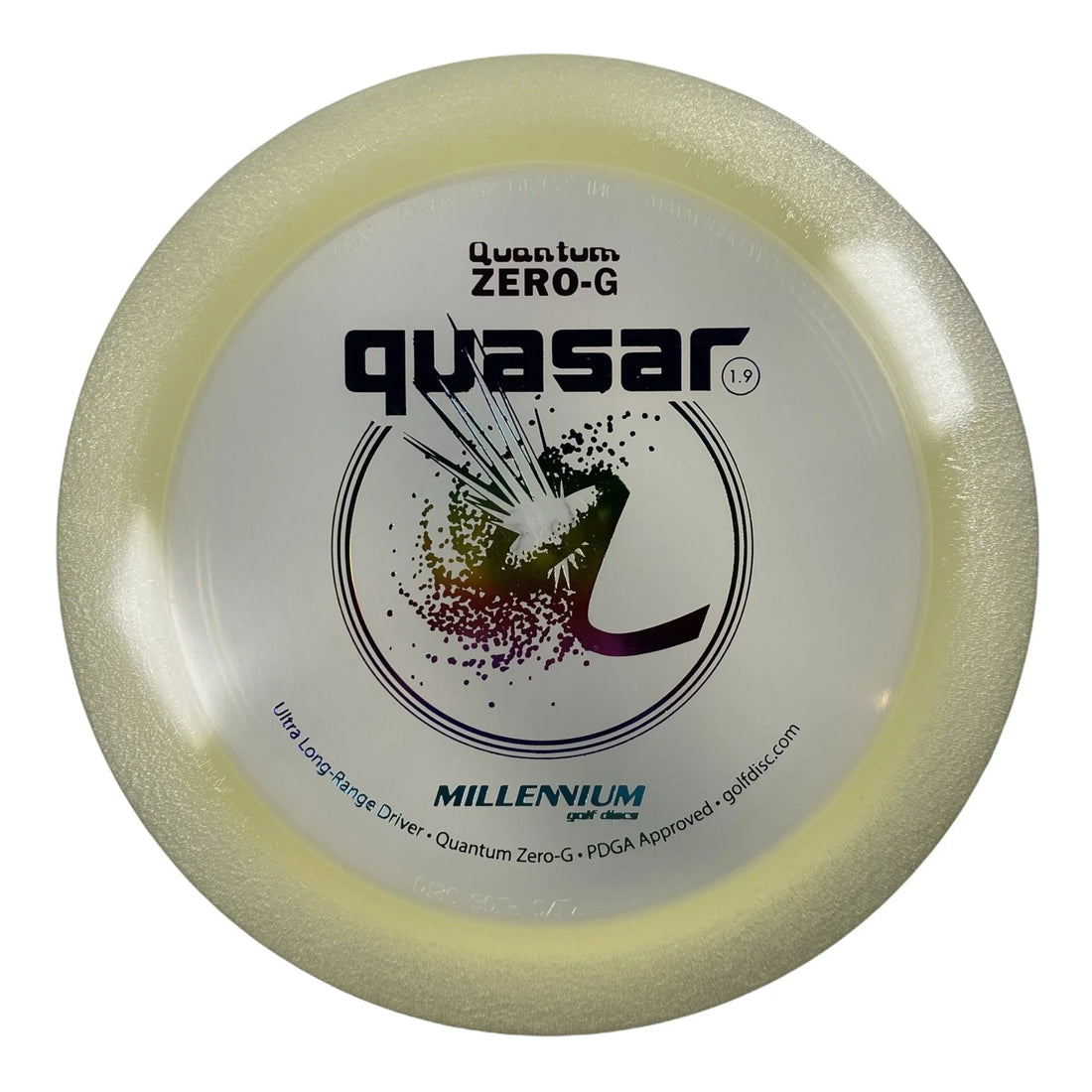 Millennium Golf Discs Quasar | Quantum Zero - G | White/Rainbow 155 - 157g Disc Golf