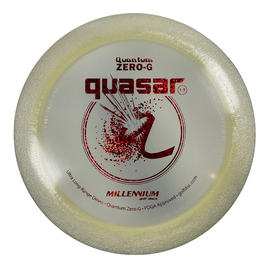 Millennium Golf Discs Quasar | Quantum Zero - G | White/Red 143 - 159g Disc Golf