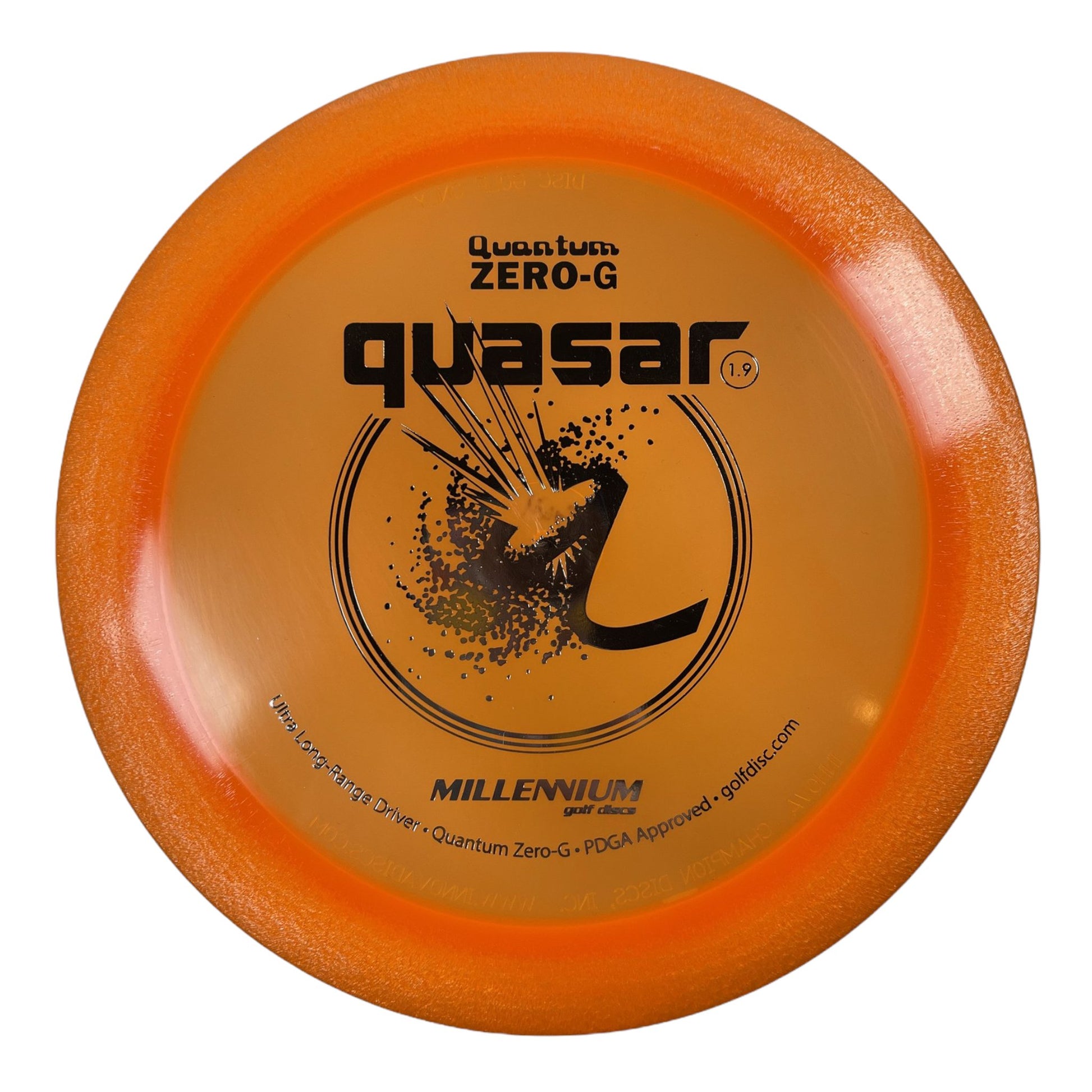 Millennium Golf Discs Quasar | Quantum Zero-G | Orange/Silver 143g Disc Golf